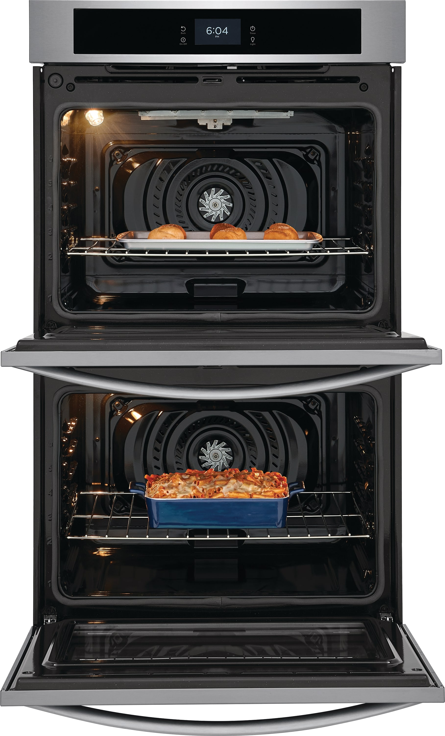Horno de Pared Eléctrico Doble de 30 pulgadas Frigidaire con Autolimpieza (Acero Inoxidable Resistente a las Huellas Dactilares) FCWD302LAF