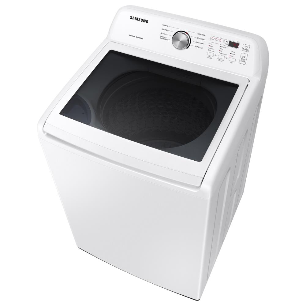 Lavadora de carga superior con agitador de 4.5 pies cúbicos Samsung (blanca) WA45T3200AW