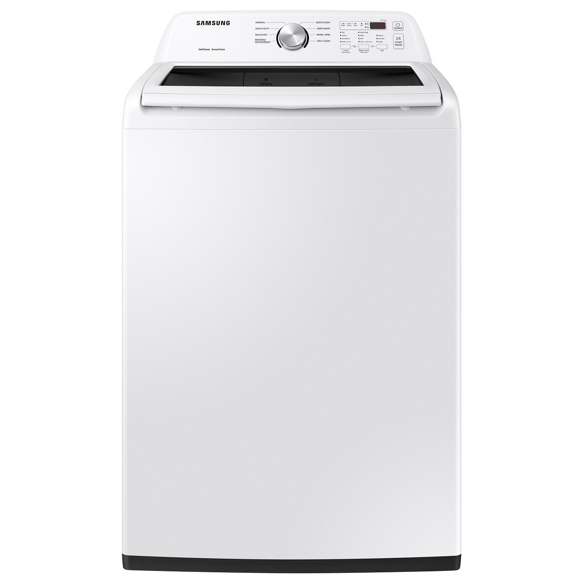 Lavadora de carga superior con agitador de 4.5 pies cúbicos Samsung (blanca) WA45T3200AW