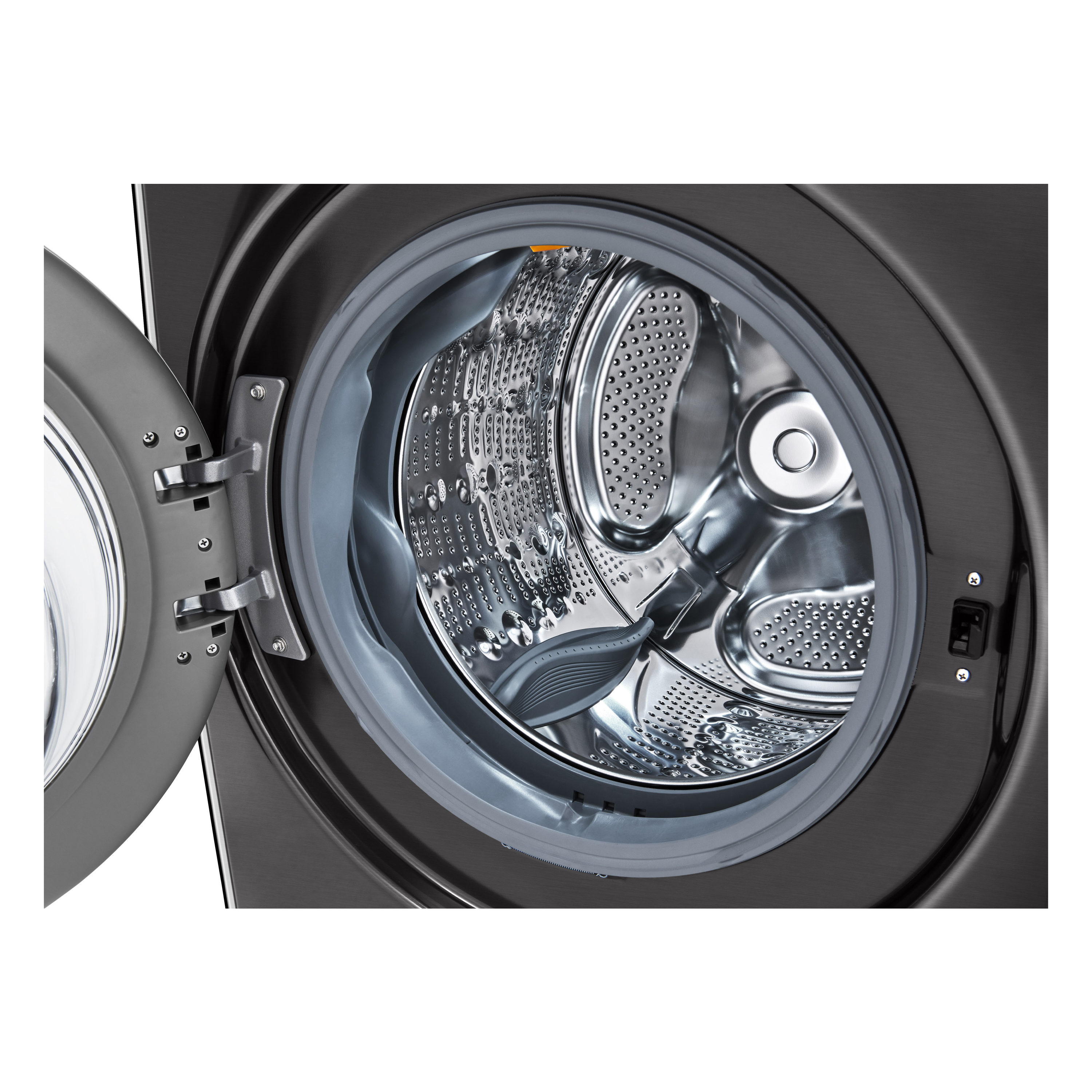 Lavadora LG TurboWash 360 de carga frontal inteligente apilable de alta eficiencia de 4.5 pies cúbicos con ciclo de vapor (Negro Acero) ENERGY STAR WM4000HBA