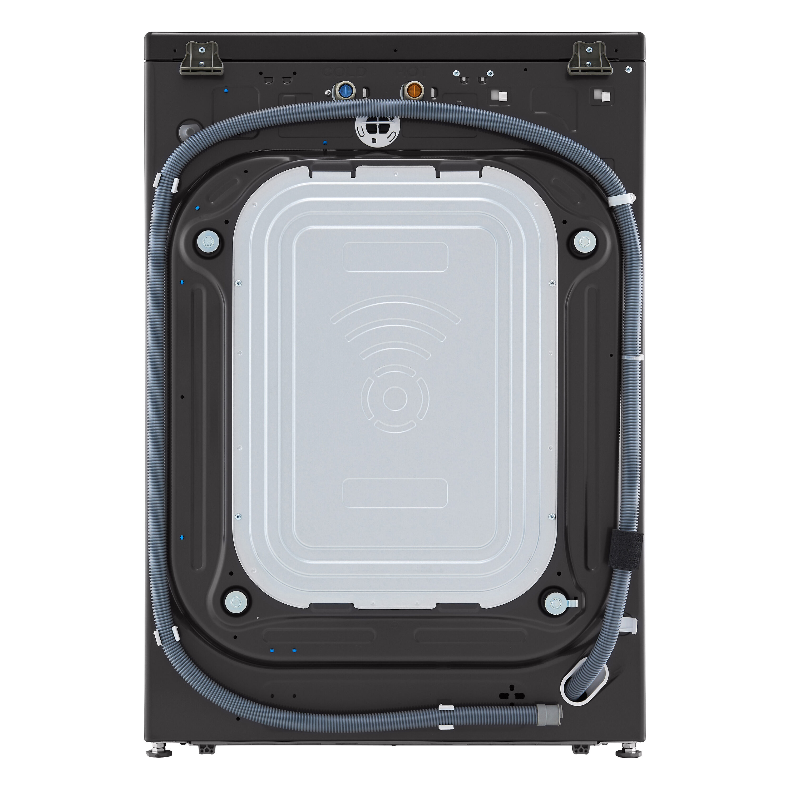 Lavadora LG TurboWash 360 de carga frontal inteligente apilable de alta eficiencia de 4.5 pies cúbicos con ciclo de vapor (Negro Acero) ENERGY STAR WM4000HBA