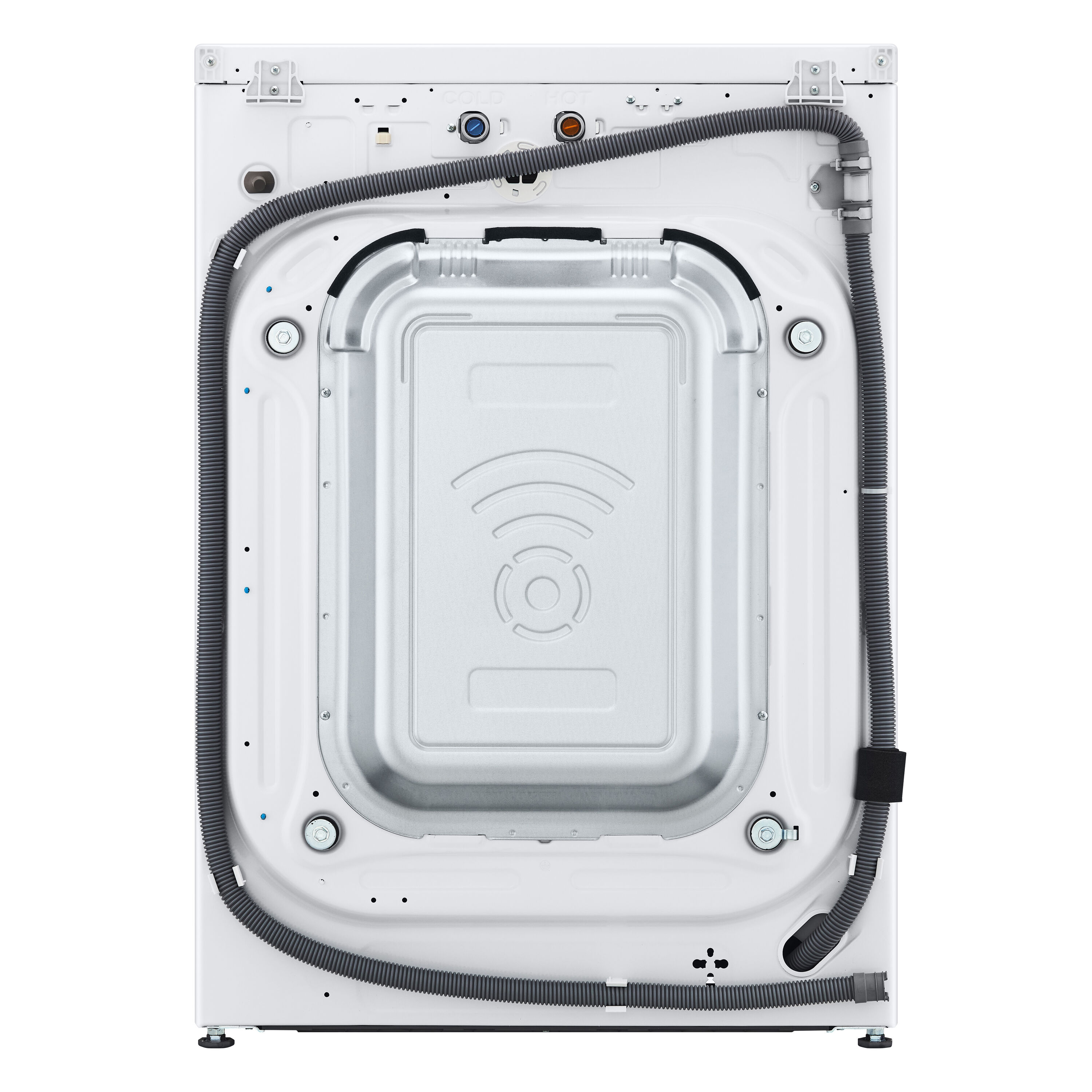 Lavadora de carga frontal LG TurboWash 360 de alta eficiencia de 4.5 pies cúbicos con ciclo de vapor apilable inteligente (blanco) ENERGY STAR WM5500HWA.