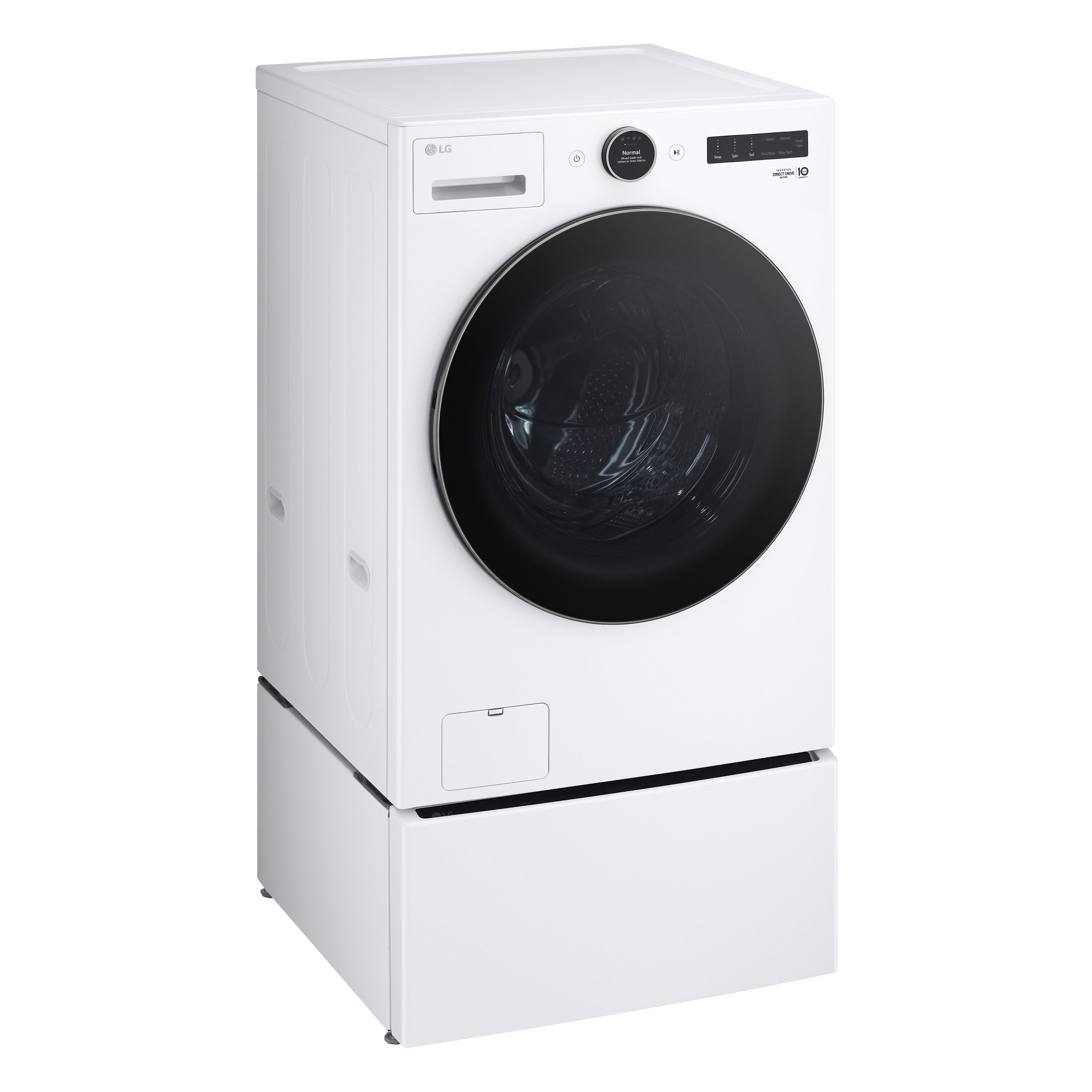 Lavadora de carga frontal LG TurboWash 360 de alta eficiencia de 4.5 pies cúbicos con ciclo de vapor apilable inteligente (blanco) ENERGY STAR WM5500HWA.