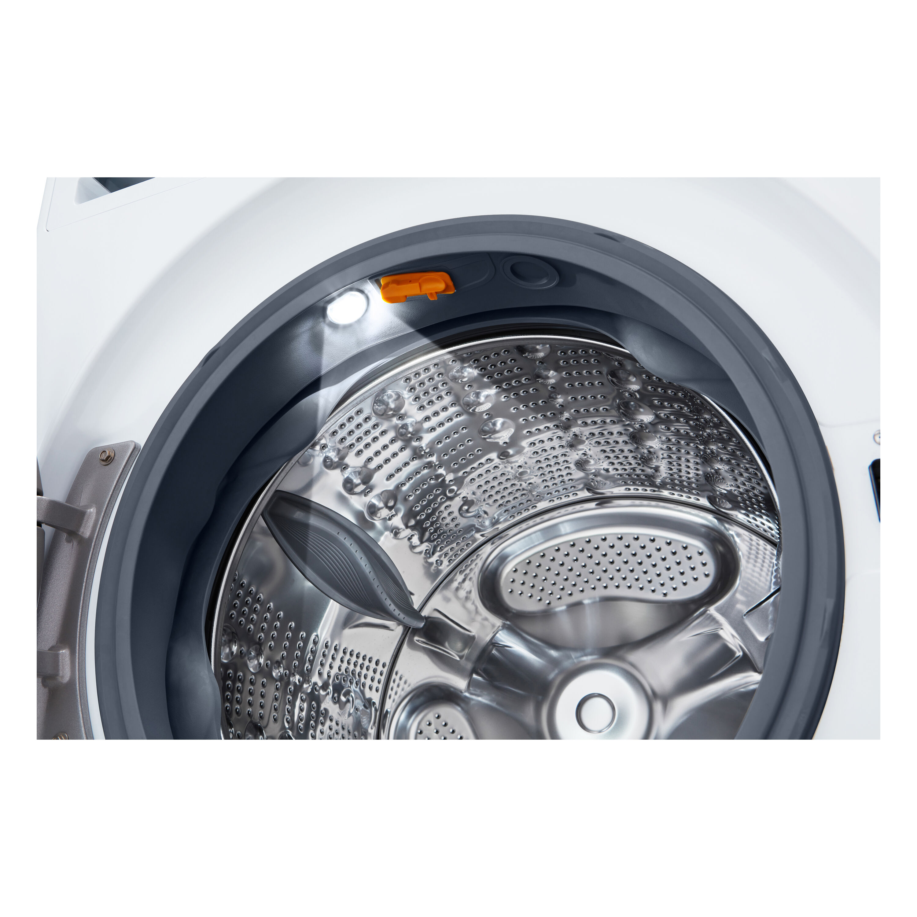 Lavadora de carga frontal LG TurboWash 360 de alta eficiencia de 4.5 pies cúbicos con ciclo de vapor apilable inteligente (blanco) ENERGY STAR WM5500HWA.