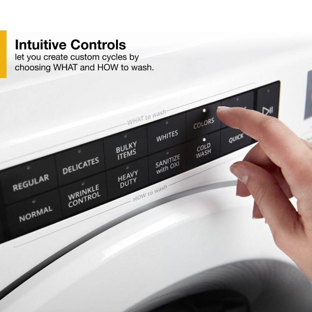 Lavadora de carga frontal apilable de alta eficiencia de 4.3 pies cúbicos (Blanca) ENERGY STAR Whirlpool WFW560CHW