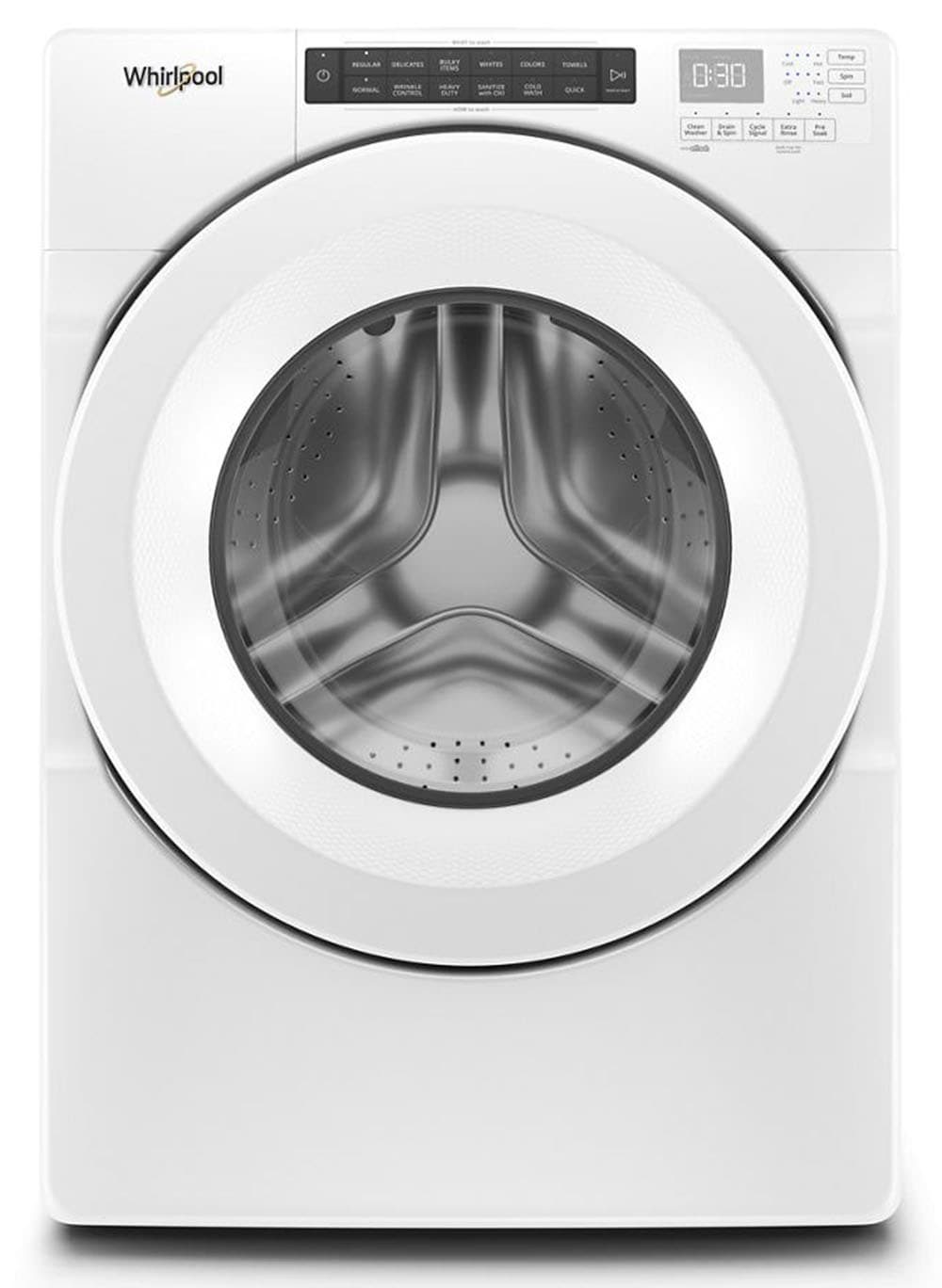 Lavadora de carga frontal apilable de alta eficiencia de 4.3 pies cúbicos (Blanca) ENERGY STAR Whirlpool WFW560CHW