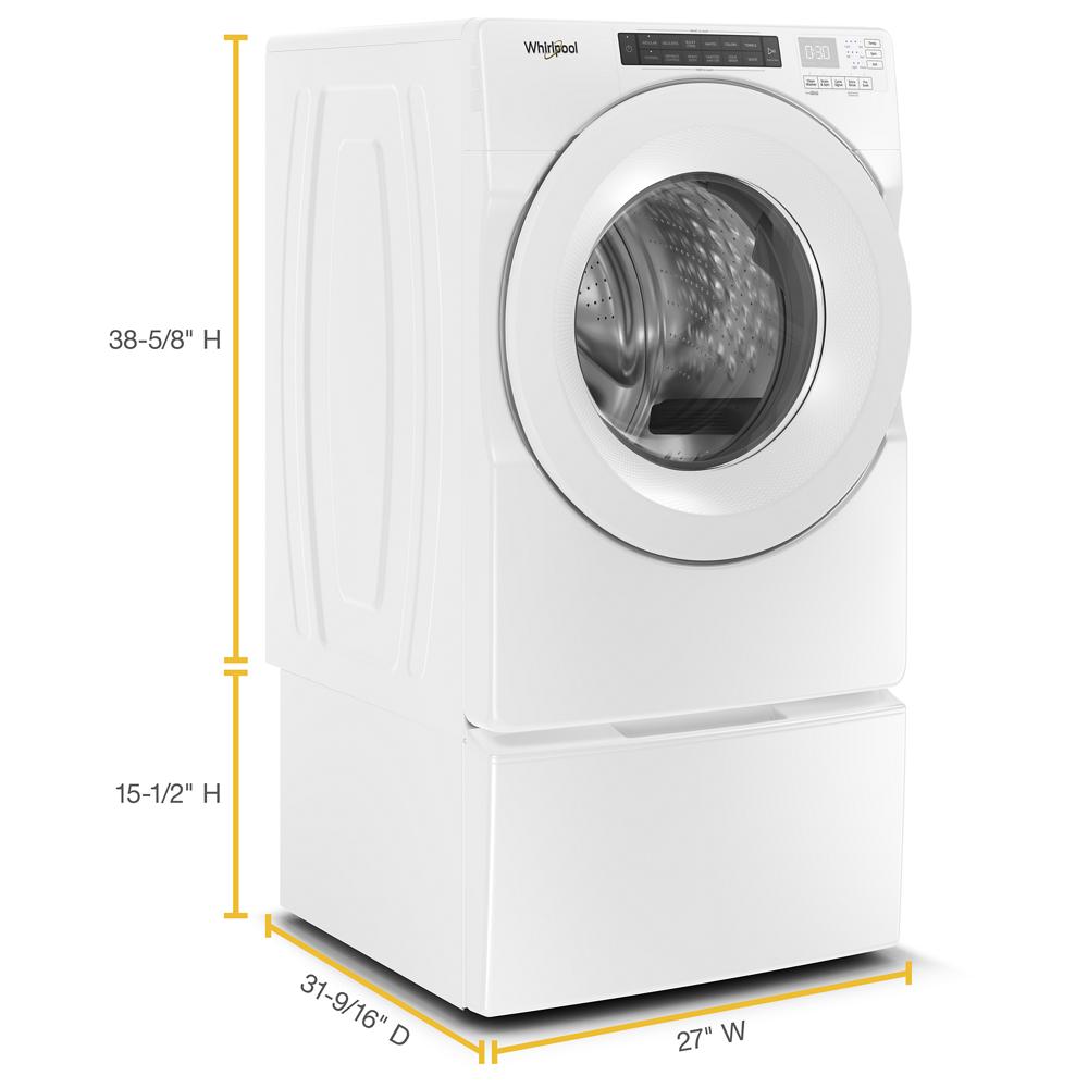 Lavadora de carga frontal apilable de alta eficiencia de 4.3 pies cúbicos (Blanca) ENERGY STAR Whirlpool WFW560CHW
