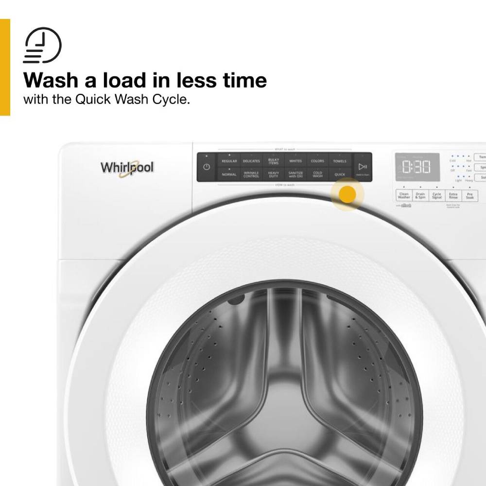 Lavadora de carga frontal apilable de alta eficiencia de 4.3 pies cúbicos (Blanca) ENERGY STAR Whirlpool WFW560CHW