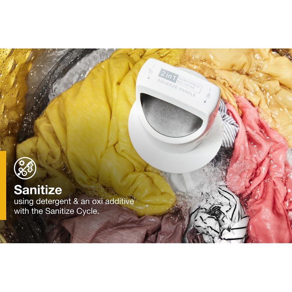 Lavadora de carga superior Whirlpool inteligente con capacidad de 5.3 pies cúbicos, eficiencia alta con agitador o impulsor inteligente compatible, color blanco, certificada por ENERGY STAR WTW8127LW.