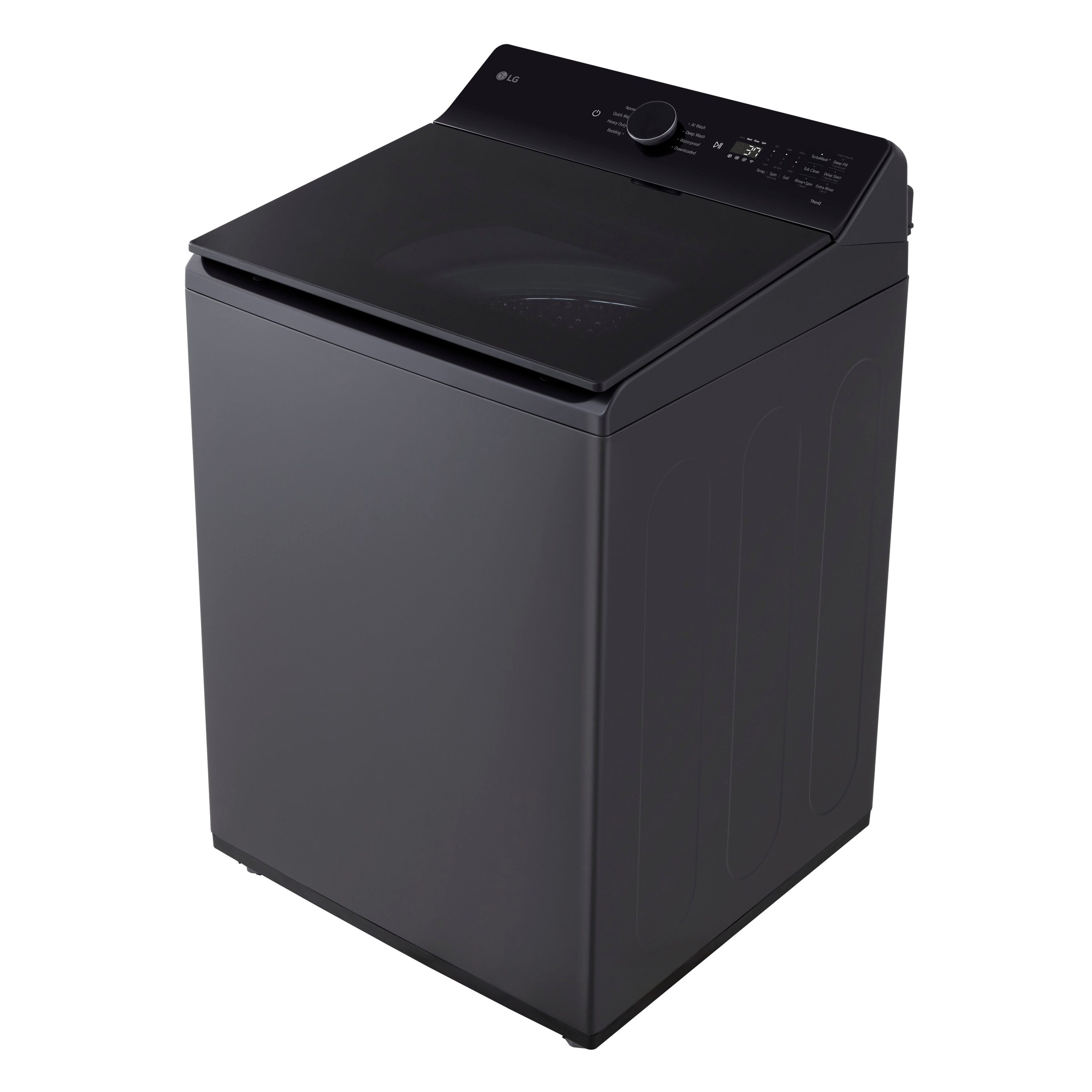 Lavadora de carga superior compatible con Smart de 5.3 pies cúbicos con agitador (negro mate) ENERGY STAR WT8405CB de LG