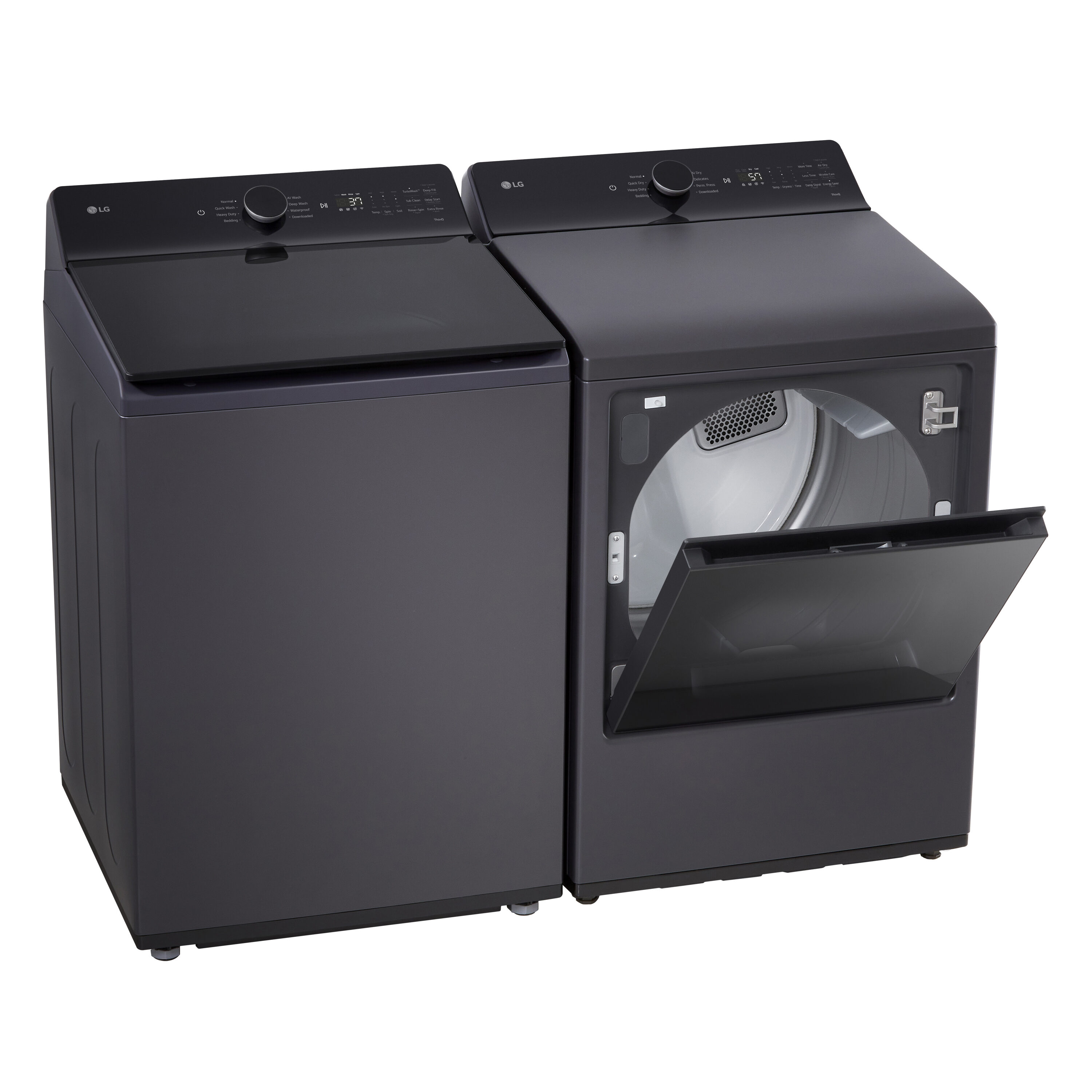 Lavadora de carga superior compatible con Smart de 5.3 pies cúbicos con agitador (negro mate) ENERGY STAR WT8405CB de LG