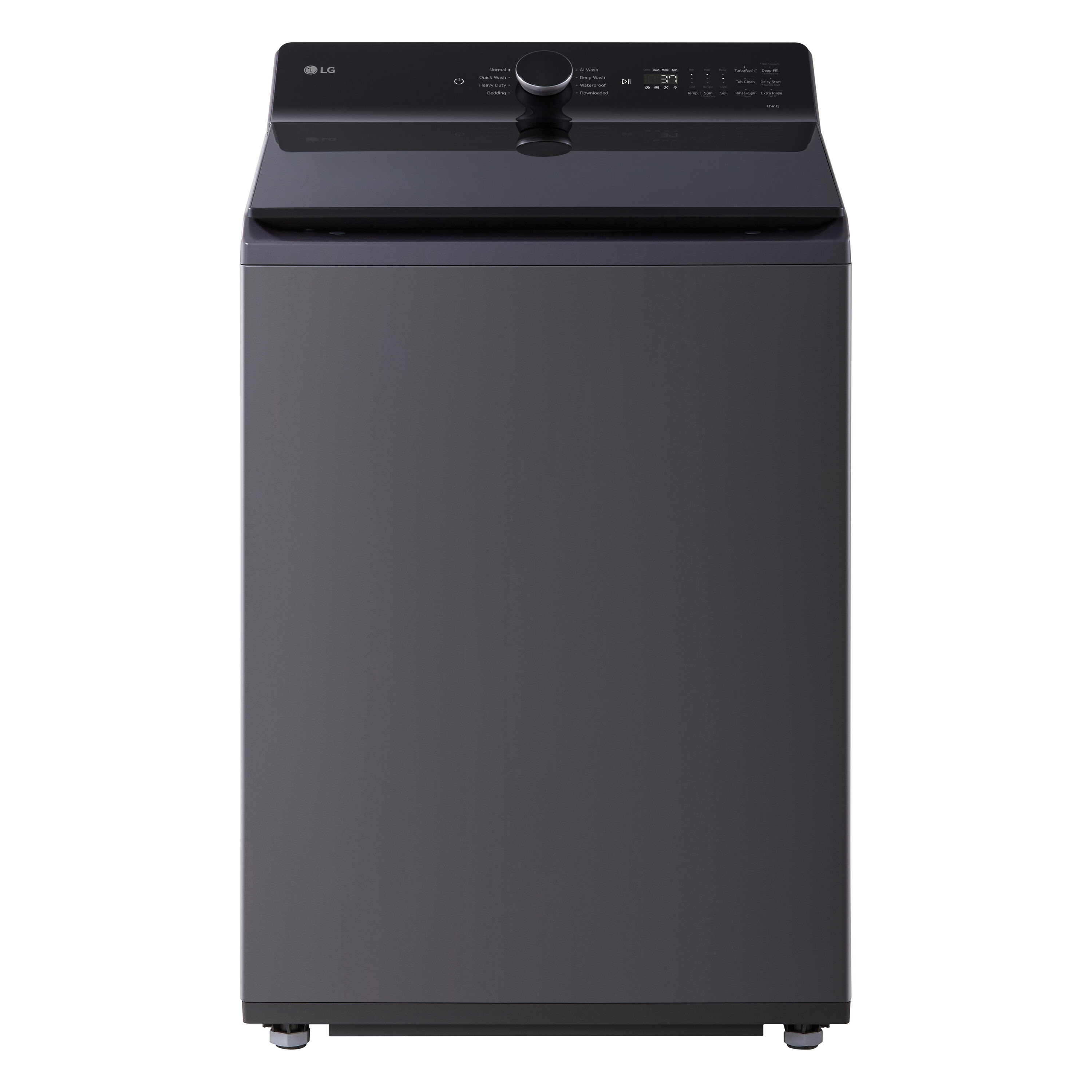 Lavadora de carga superior compatible con Smart de 5.3 pies cúbicos con agitador (negro mate) ENERGY STAR WT8405CB de LG