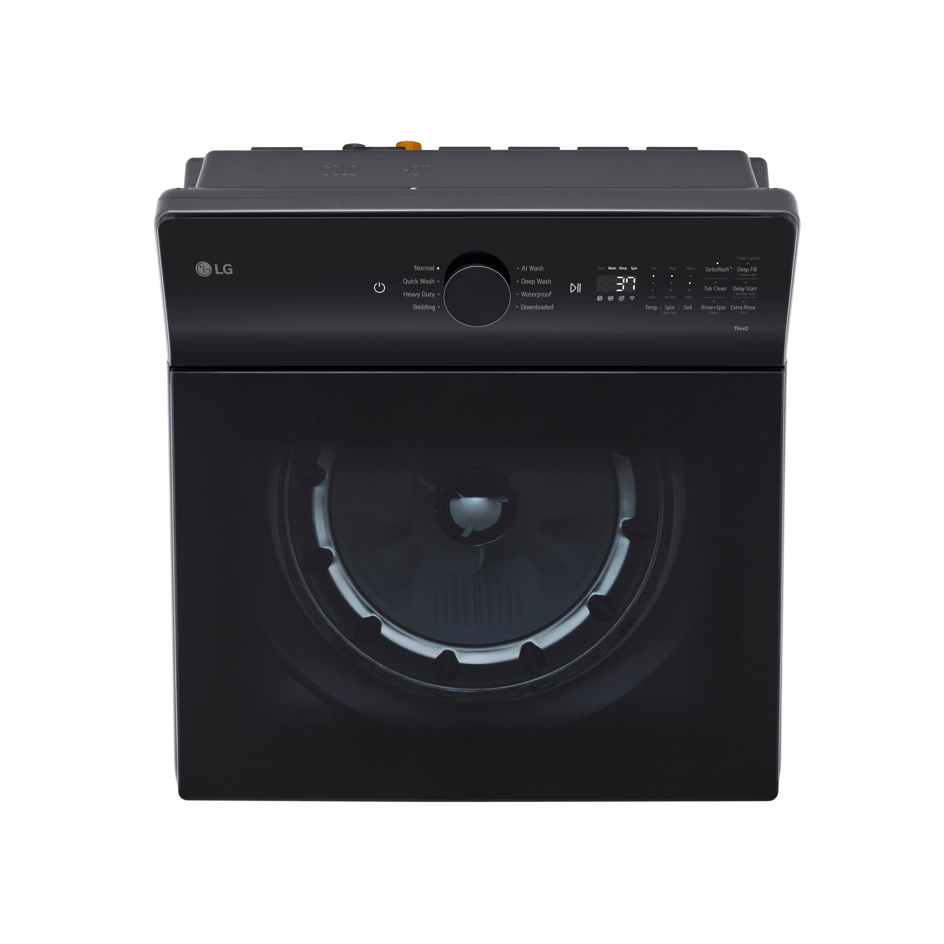 Lavadora de carga superior compatible con Smart de 5.3 pies cúbicos con agitador (negro mate) ENERGY STAR WT8405CB de LG