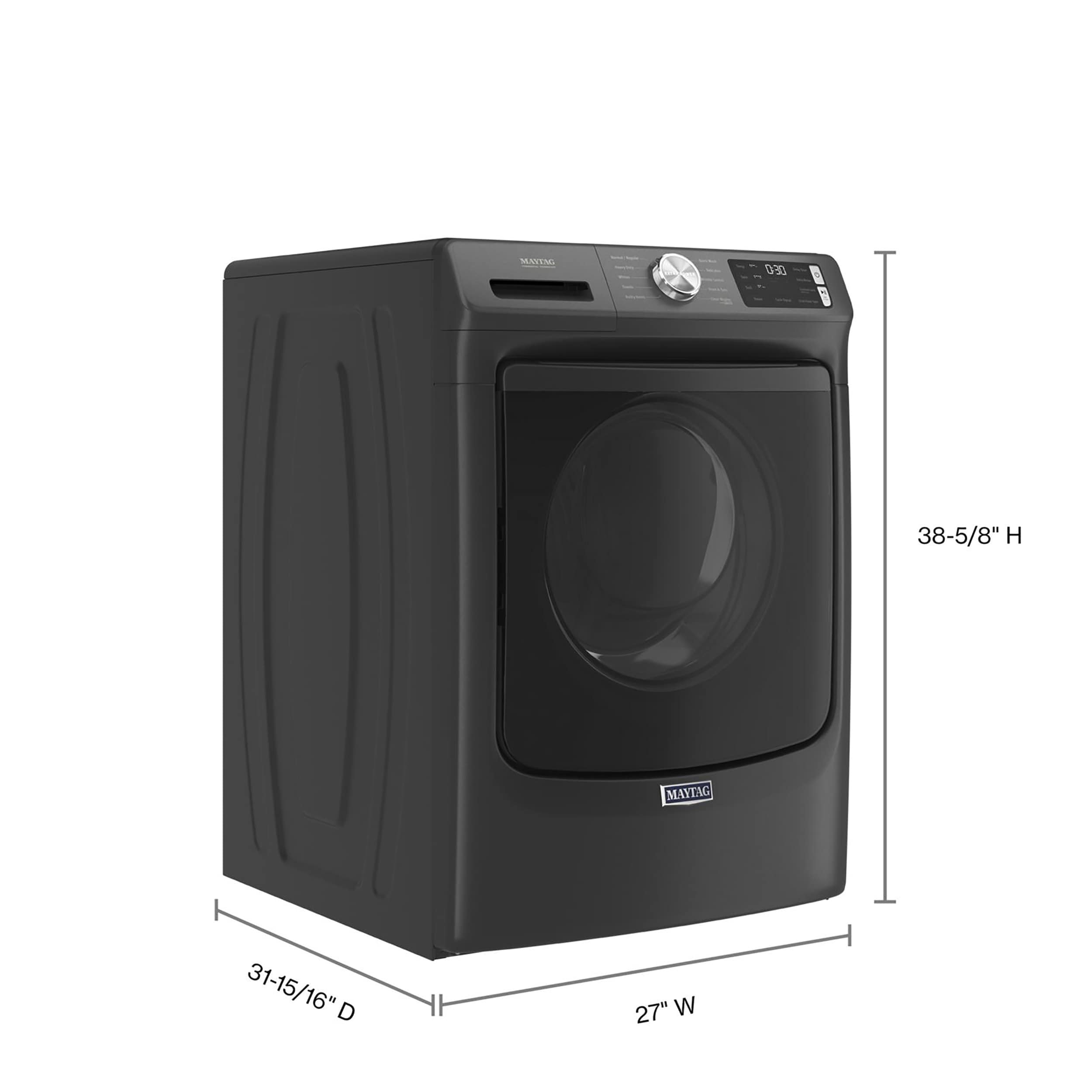 Lavadora de carga frontal Maytag de alta eficiencia con ciclo de vapor de 4.8 pies cúbicos (Negro Volcán) certificada ENERGY STAR MHW6630MBK