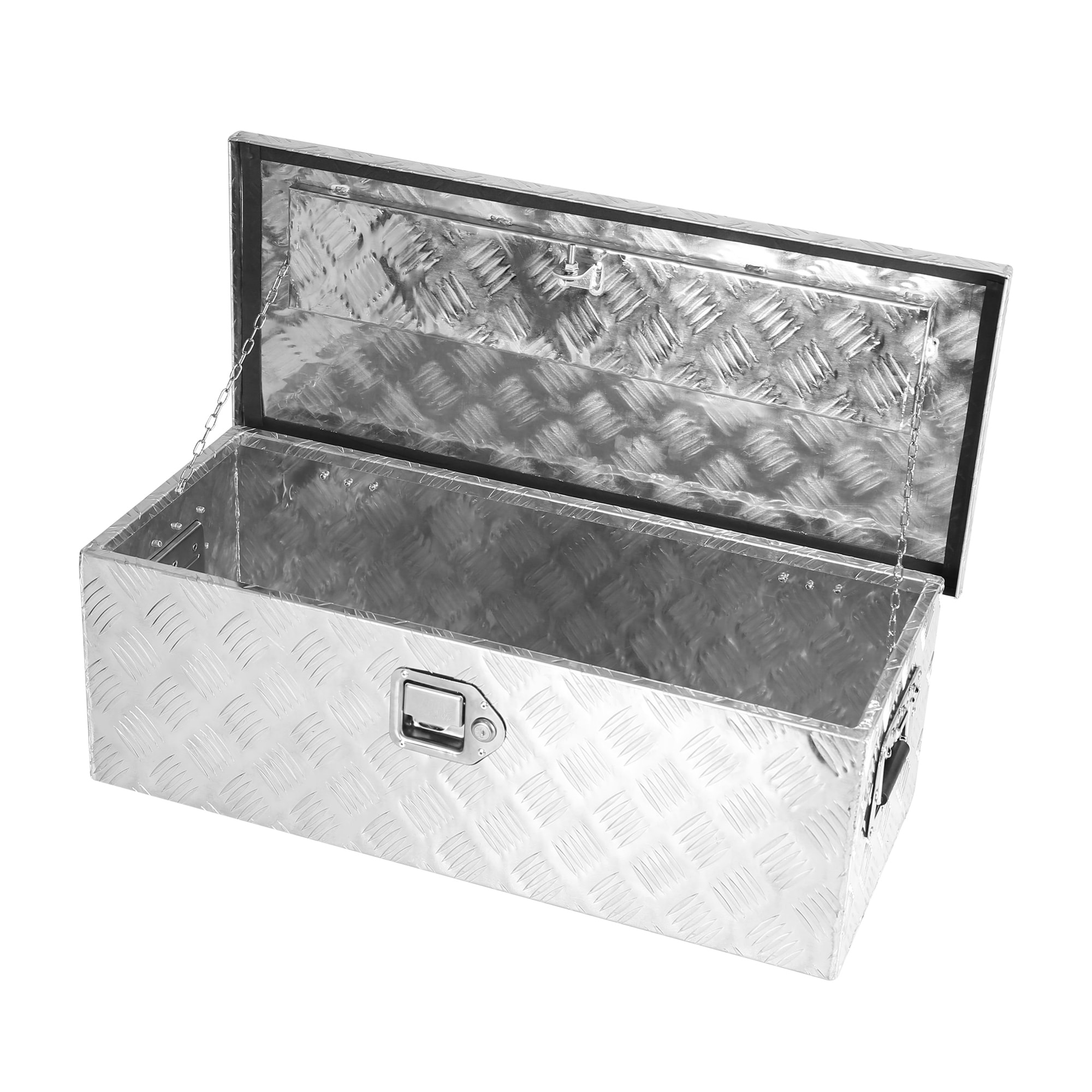Caja de herramientas de aluminio plateado para camioneta, montaje lateral, medidas 30.1 pulgadas x 12.8 pulgadas x 10.4 pulgadas Kahomvis YS-QPW1-148
