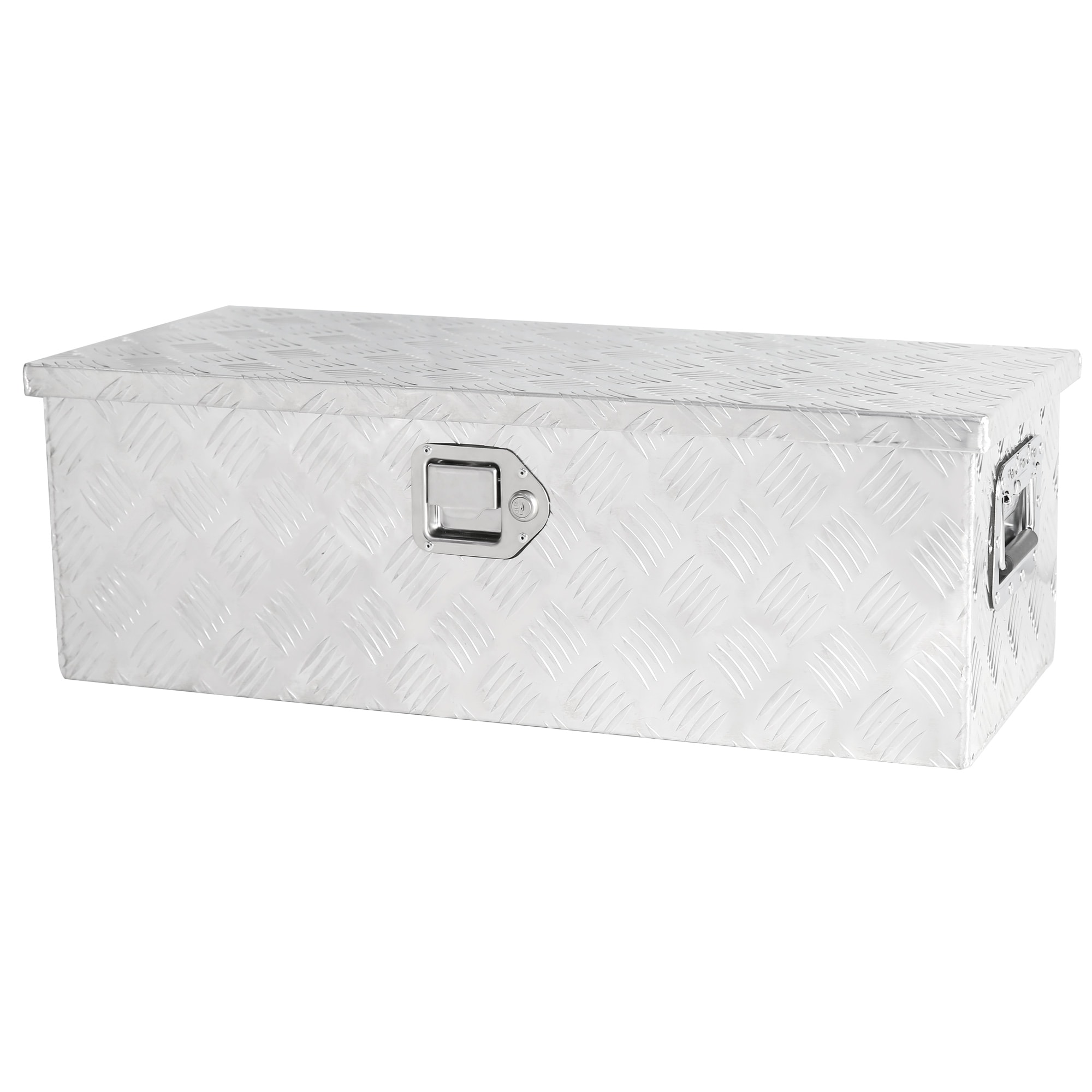 Caja de herramientas de aluminio plateado para camioneta, montaje lateral, medidas 30.1 pulgadas x 12.8 pulgadas x 10.4 pulgadas Kahomvis YS-QPW1-148