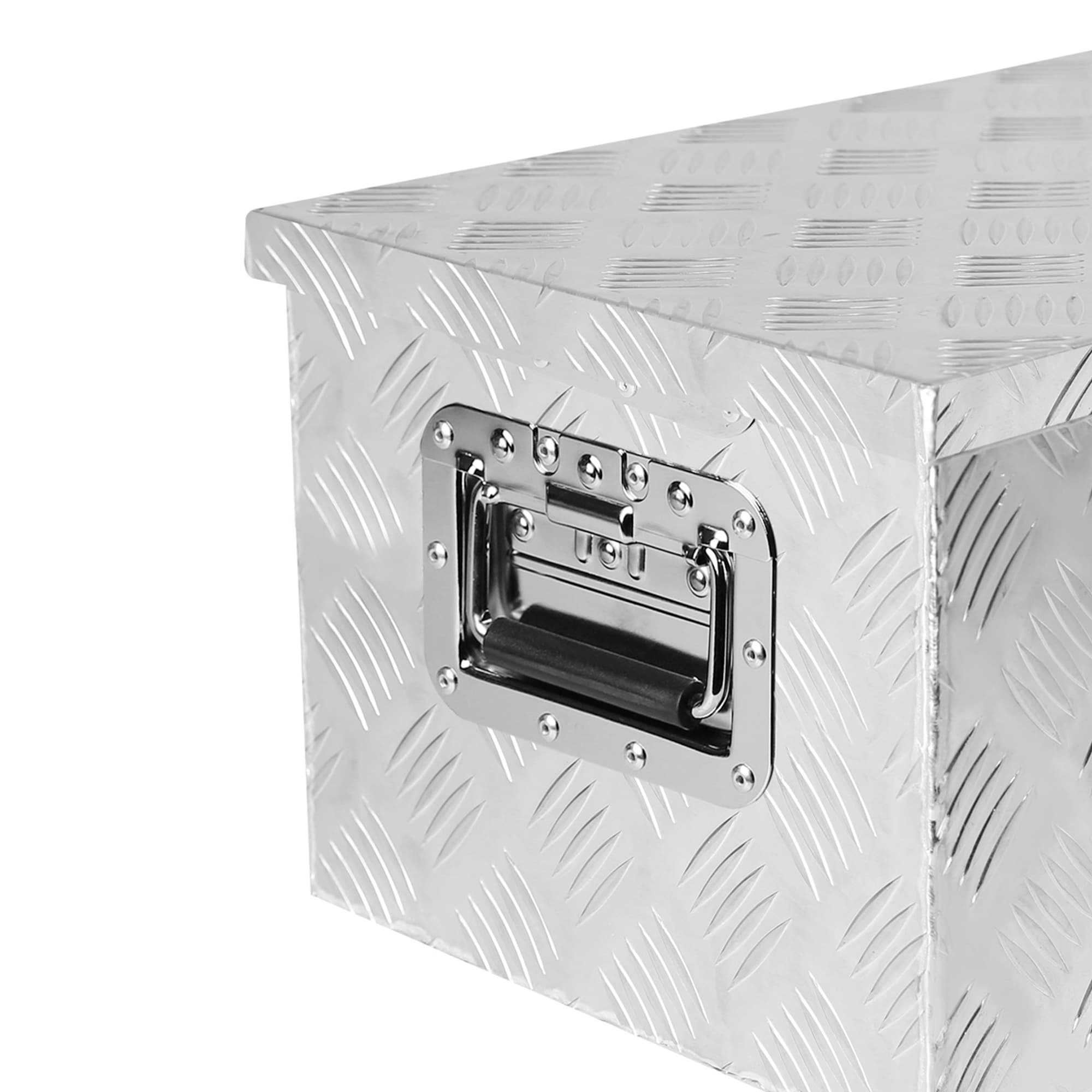 Caja de herramientas de aluminio plateado para camioneta, montaje lateral, medidas 30.1 pulgadas x 12.8 pulgadas x 10.4 pulgadas Kahomvis YS-QPW1-148