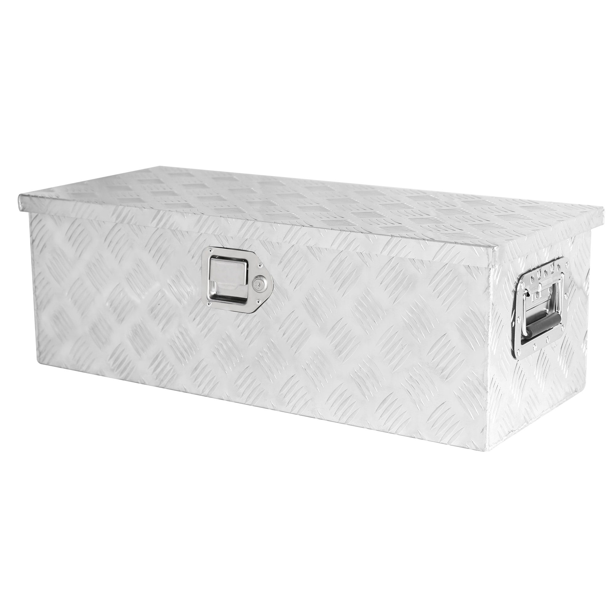 Caja de herramientas de aluminio plateado para camioneta, montaje lateral, medidas 30.1 pulgadas x 12.8 pulgadas x 10.4 pulgadas Kahomvis YS-QPW1-148