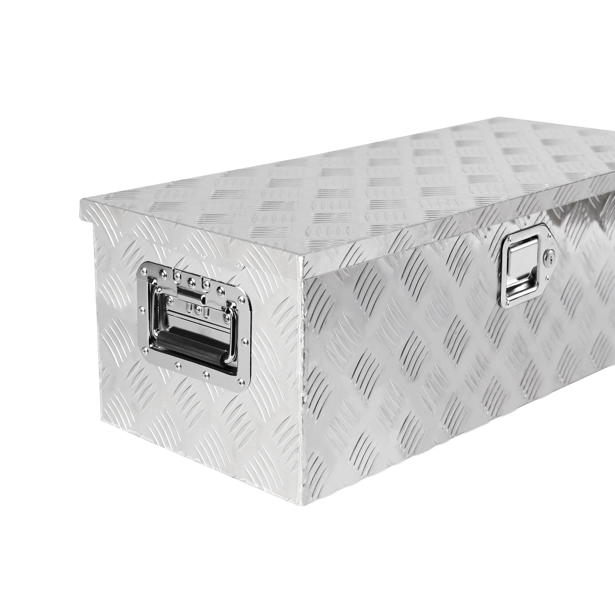 Caja de herramientas de aluminio plateado para camioneta, montaje lateral, medidas 30.1 pulgadas x 12.8 pulgadas x 10.4 pulgadas Kahomvis YS-QPW1-148
