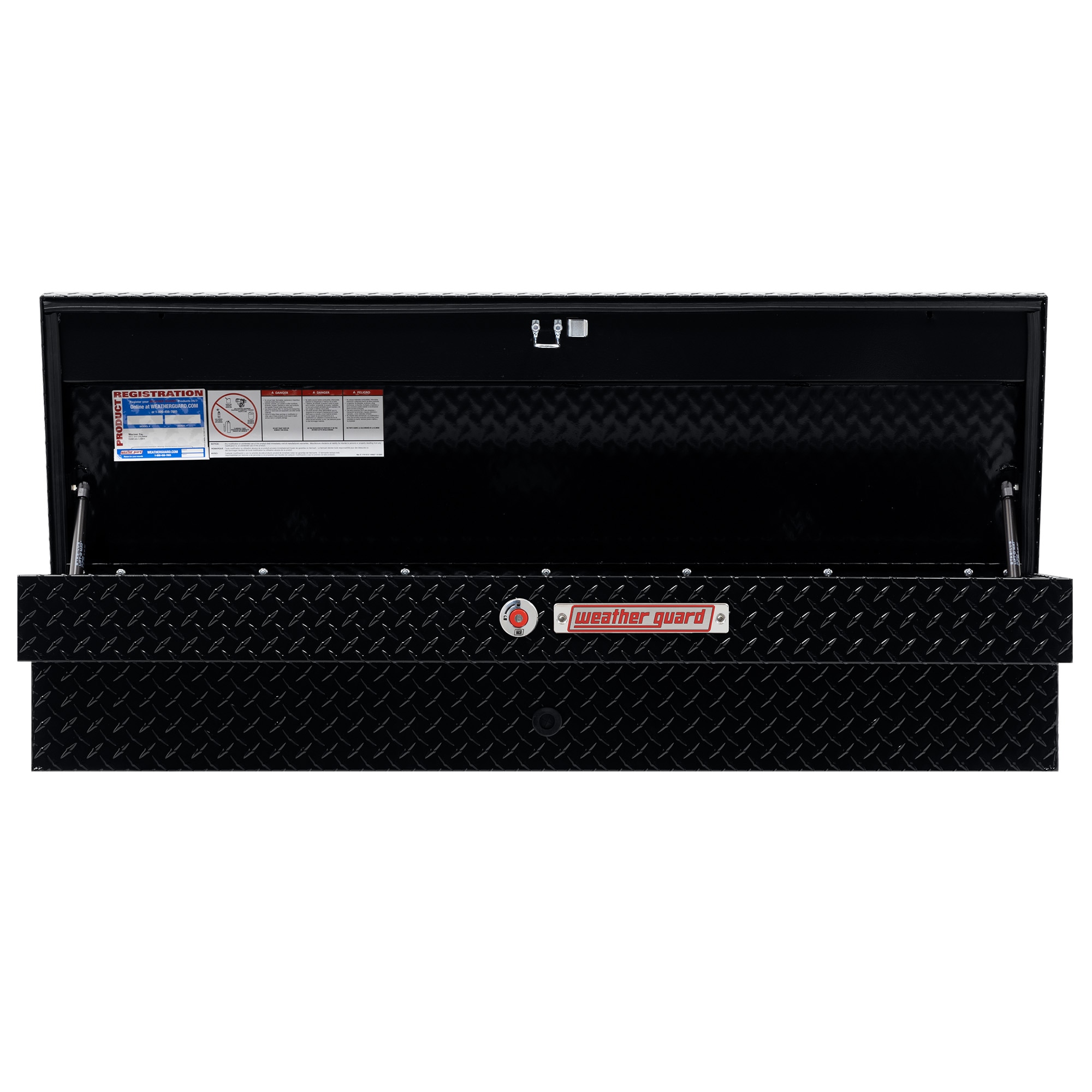 Caja de herramientas para camioneta montada en el costado de aluminio negro brillante de 56 pulgadas x 17 pulgadas x 13 pulgadas Weather Guard 174-5-04