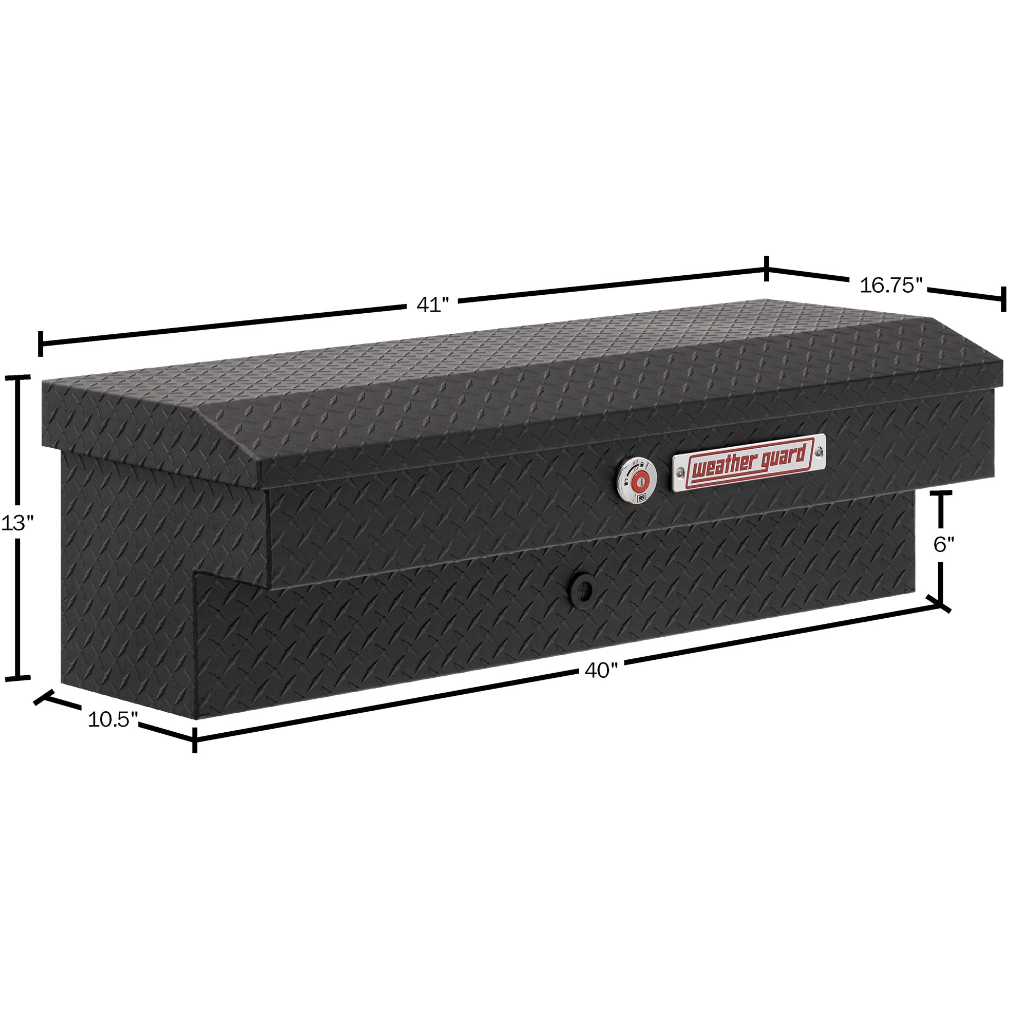 WEATHER GUARD Caja de herramientas para camión lateral de aluminio negro mate texturizado de 41 pulgadas x 17 pulgadas x 13 pulgadas