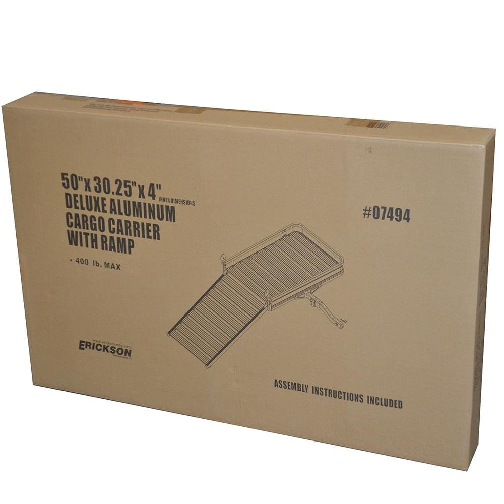 Canasta de carga para enganche de aluminio de 53 pulgadas L x 34 pulgadas W x 7 pulgadas H de Erickson (07494)
