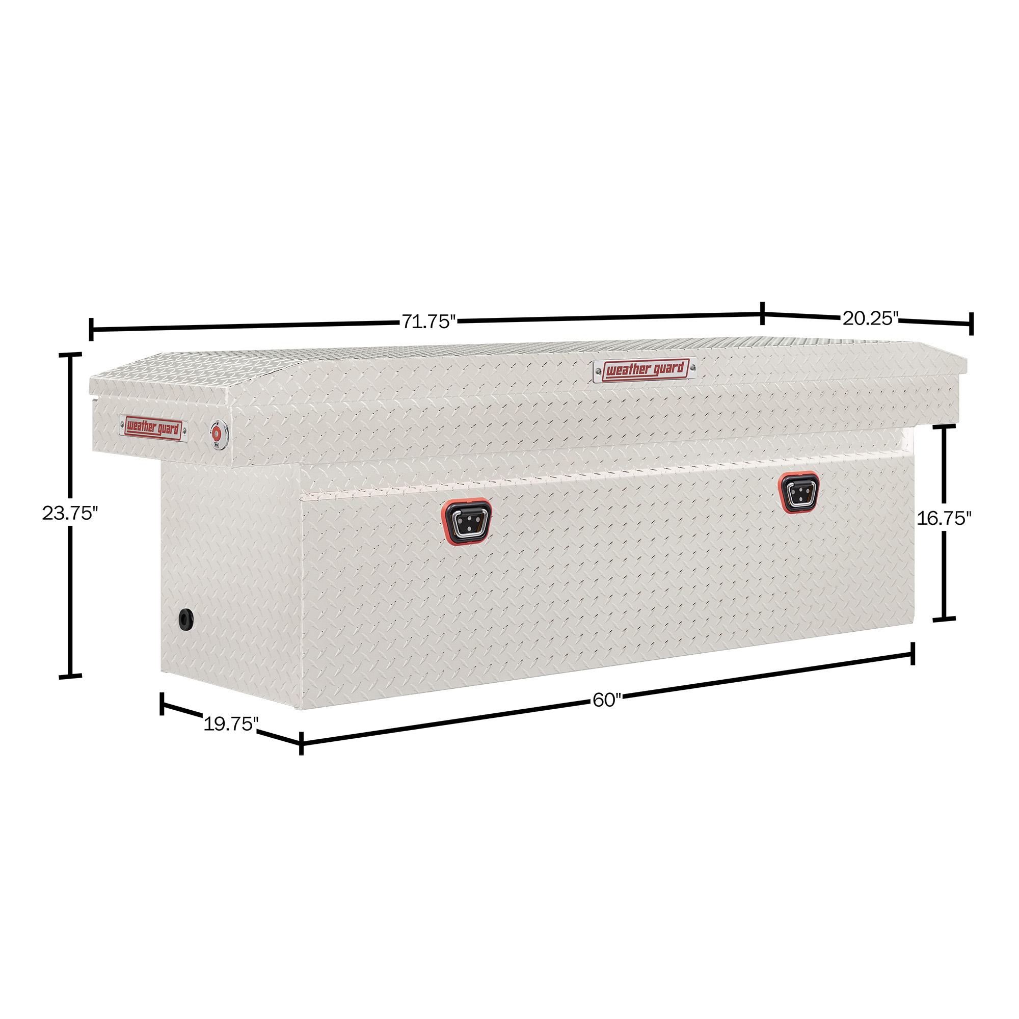 Caja de herramientas para camioneta de aluminio WEATHER GUARD de 72 pulgadas x 20 pulgadas x 24 pulgadas