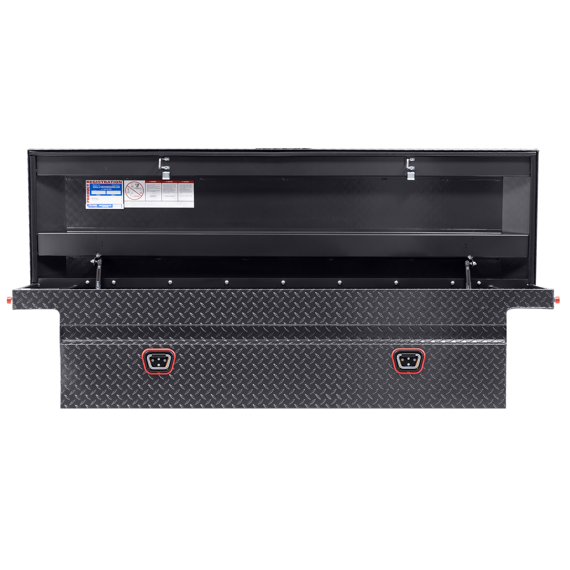 Caja de herramientas de camión cruzado de aluminio en gris metálico de 72 pulgadas x 20 pulgadas x 18 pulgadas, Weather Guard