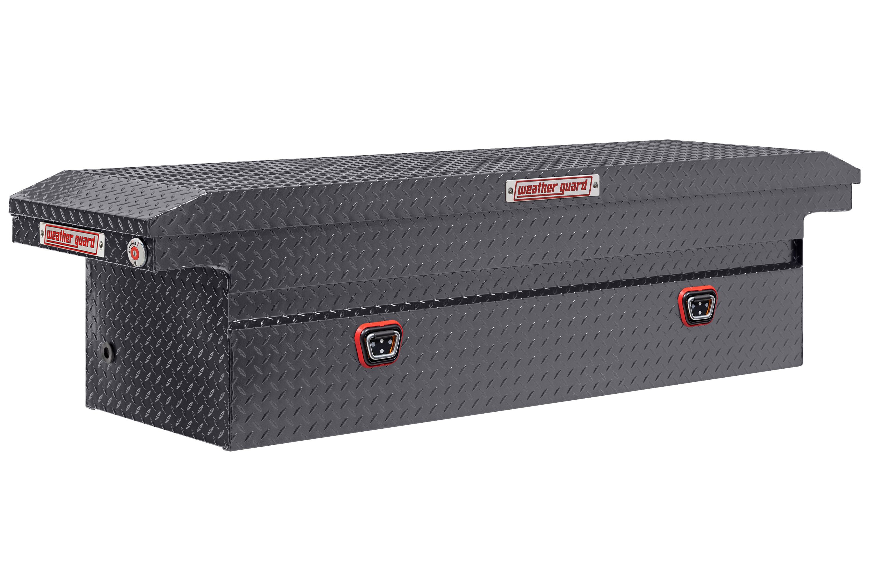 Caja de herramientas de camión cruzado de aluminio en gris metálico de 72 pulgadas x 20 pulgadas x 18 pulgadas, Weather Guard