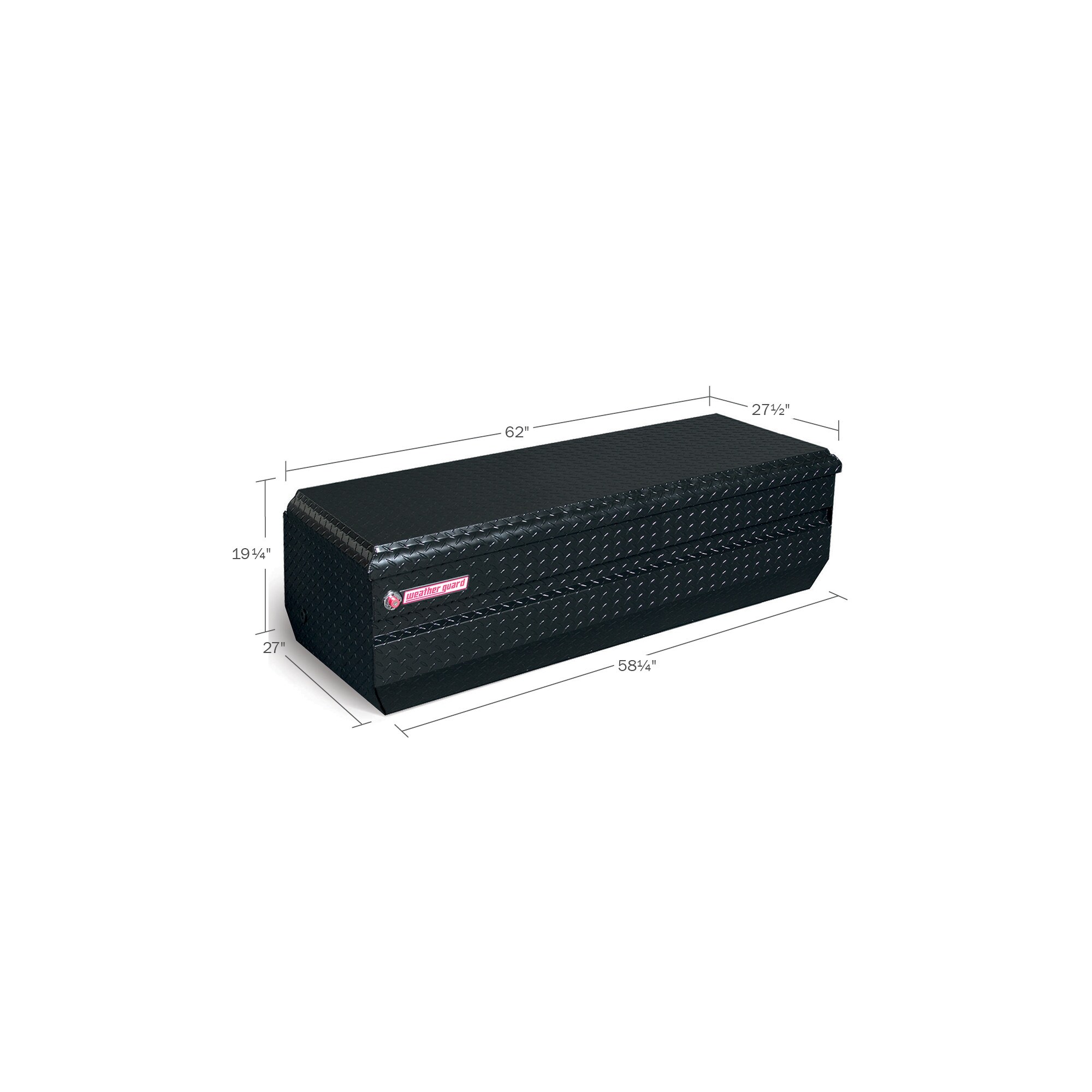 Cofre para herramientas de camioneta de aluminio negro brillante Weather Guard de 62.0 pulgadas x 27.5 pulgadas x 19.25 pulgadas 684-5-01