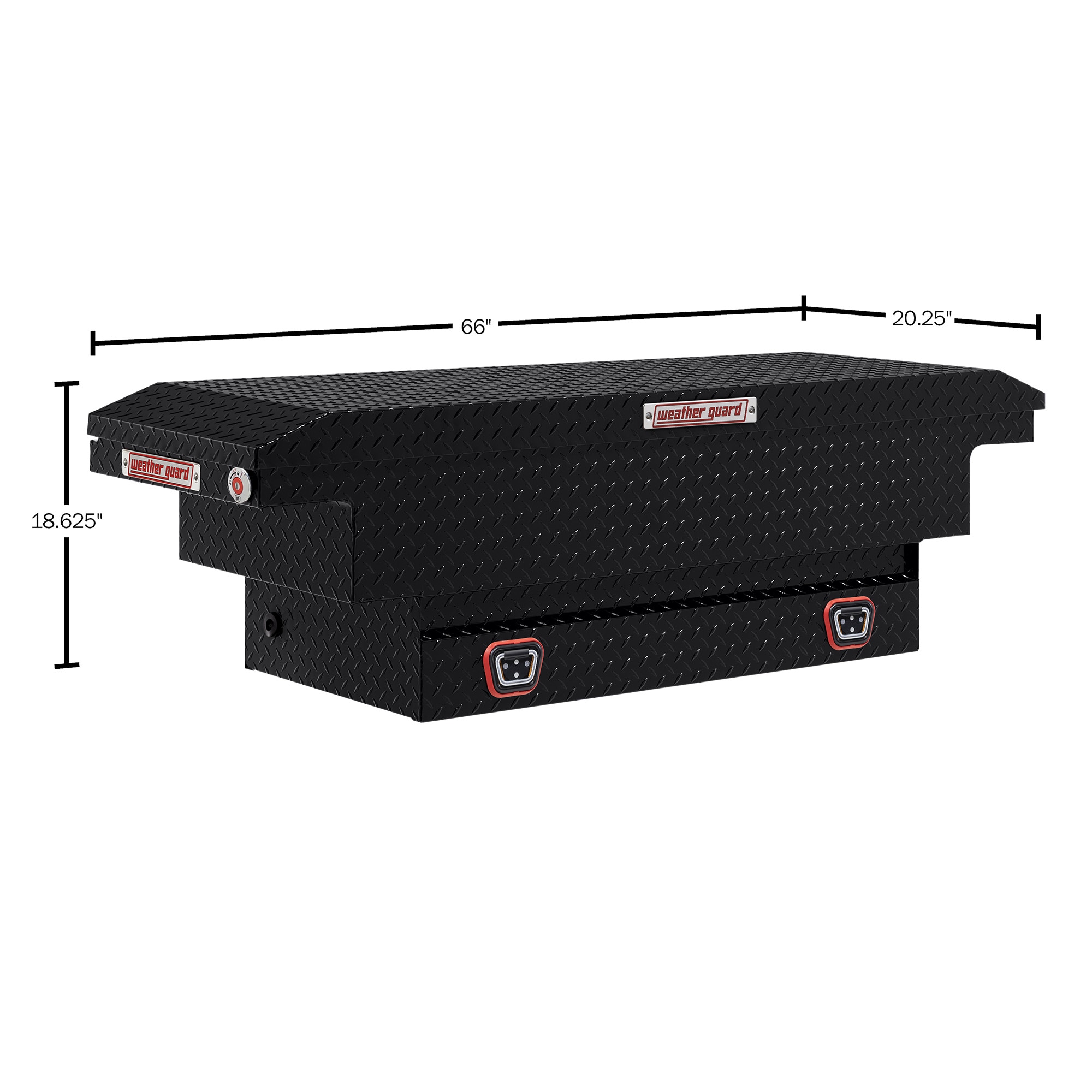 Caja de herramientas para camioneta cruzada de aluminio negro brillante de 62 pulgadas x 20 pulgadas x 18 pulgadas de Weather Guard