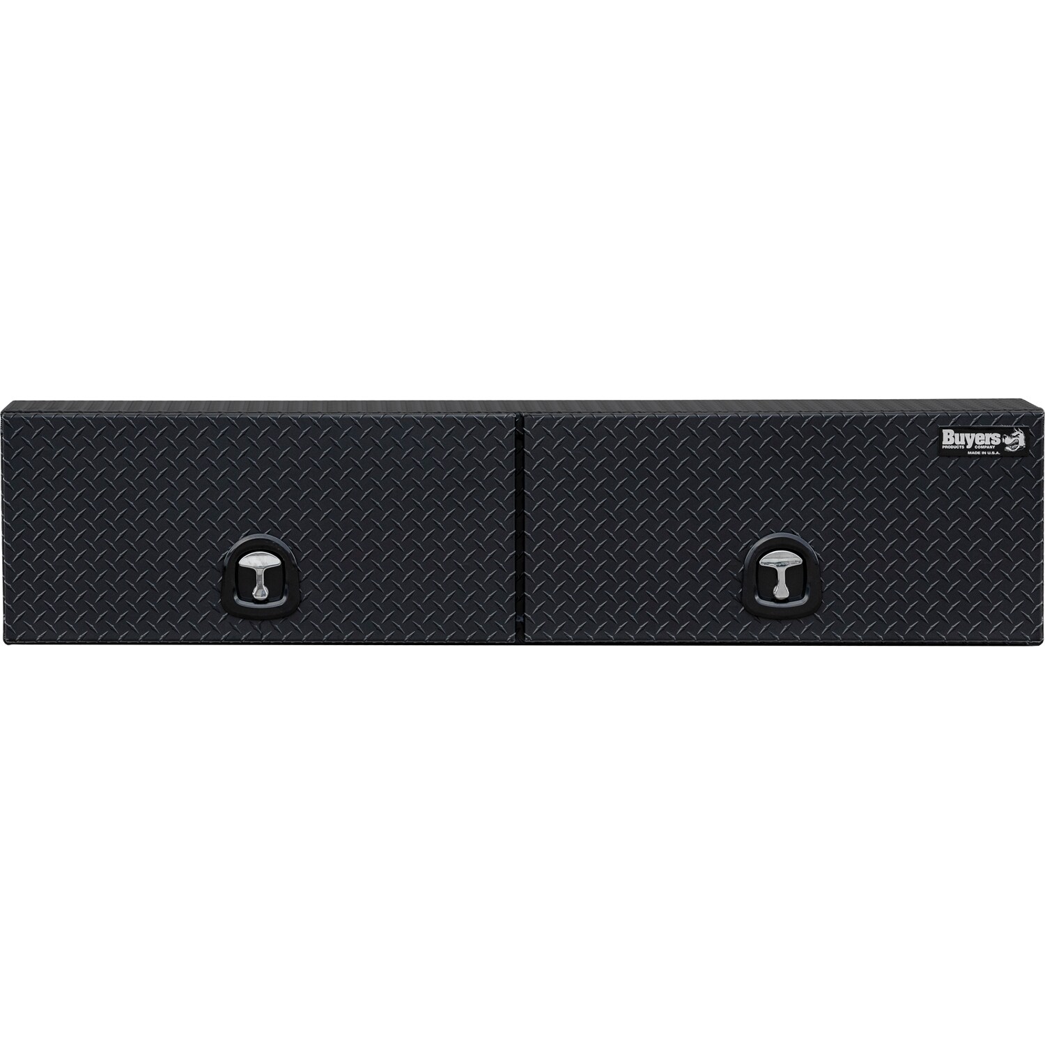 Caja de herramientas para camión de montaje superior de aluminio negro mate con patrón de diamante de 72 pulgadas x 13 pulgadas x 16 pulgadas de Buyers Products 1722351