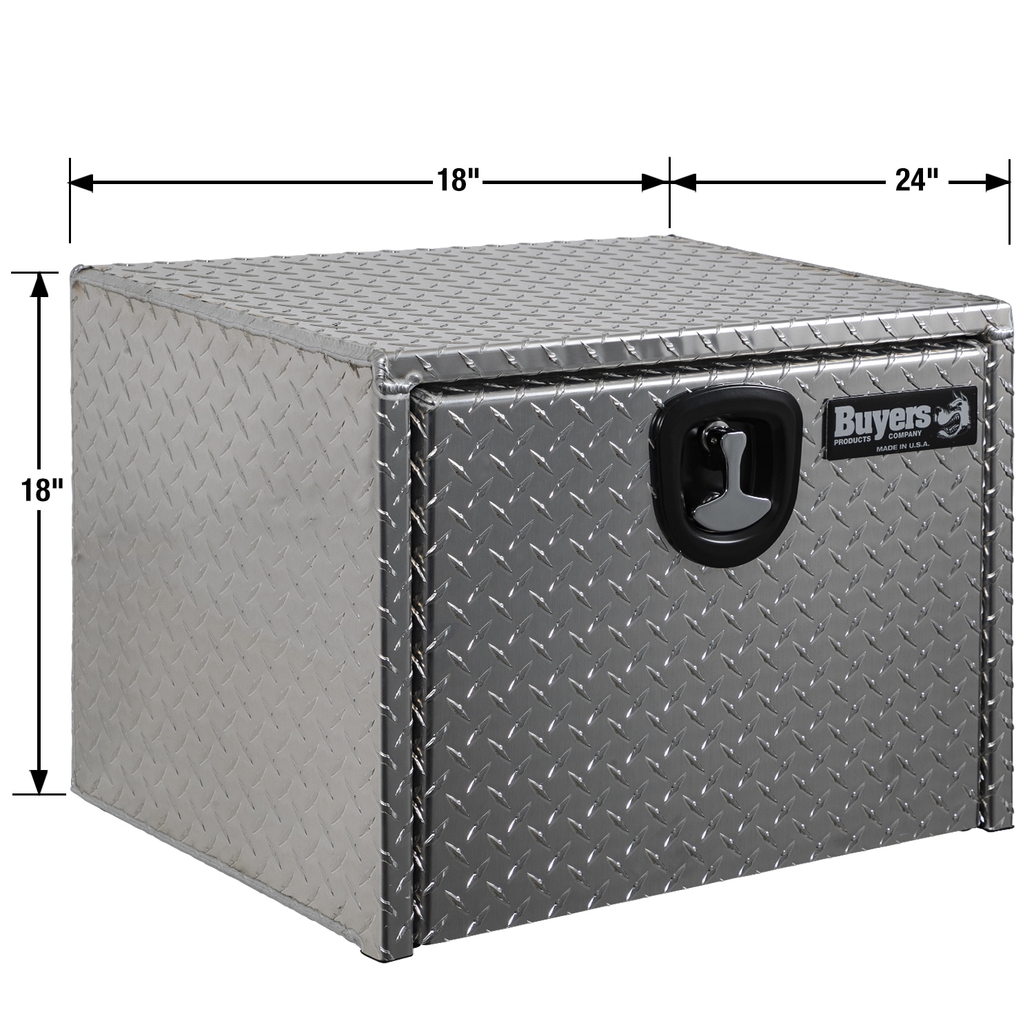 Caja de herramientas para camión de aluminio de medidas 24 pulgadas x 18 pulgadas x 18 pulgadas de Buyers Products