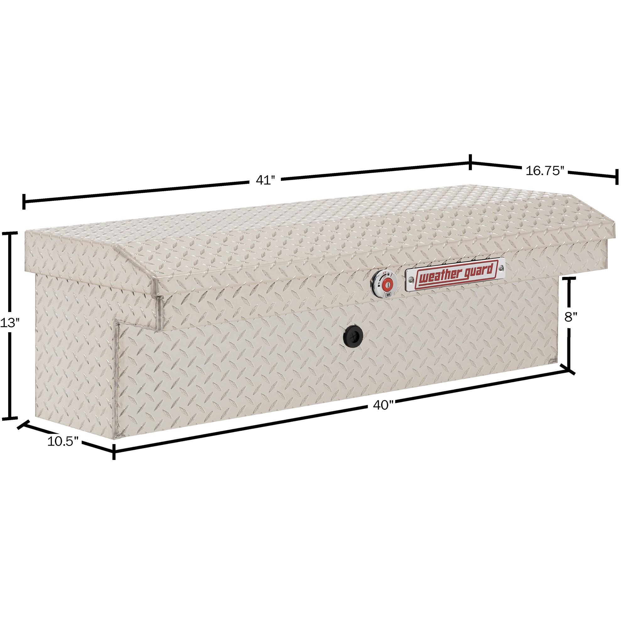 Caja de herramientas lateral de aluminio para camión de montaje lateral WEATHER GUARD de 41 pulgadas x 17 pulgadas x 13 pulgadas 180-0-04