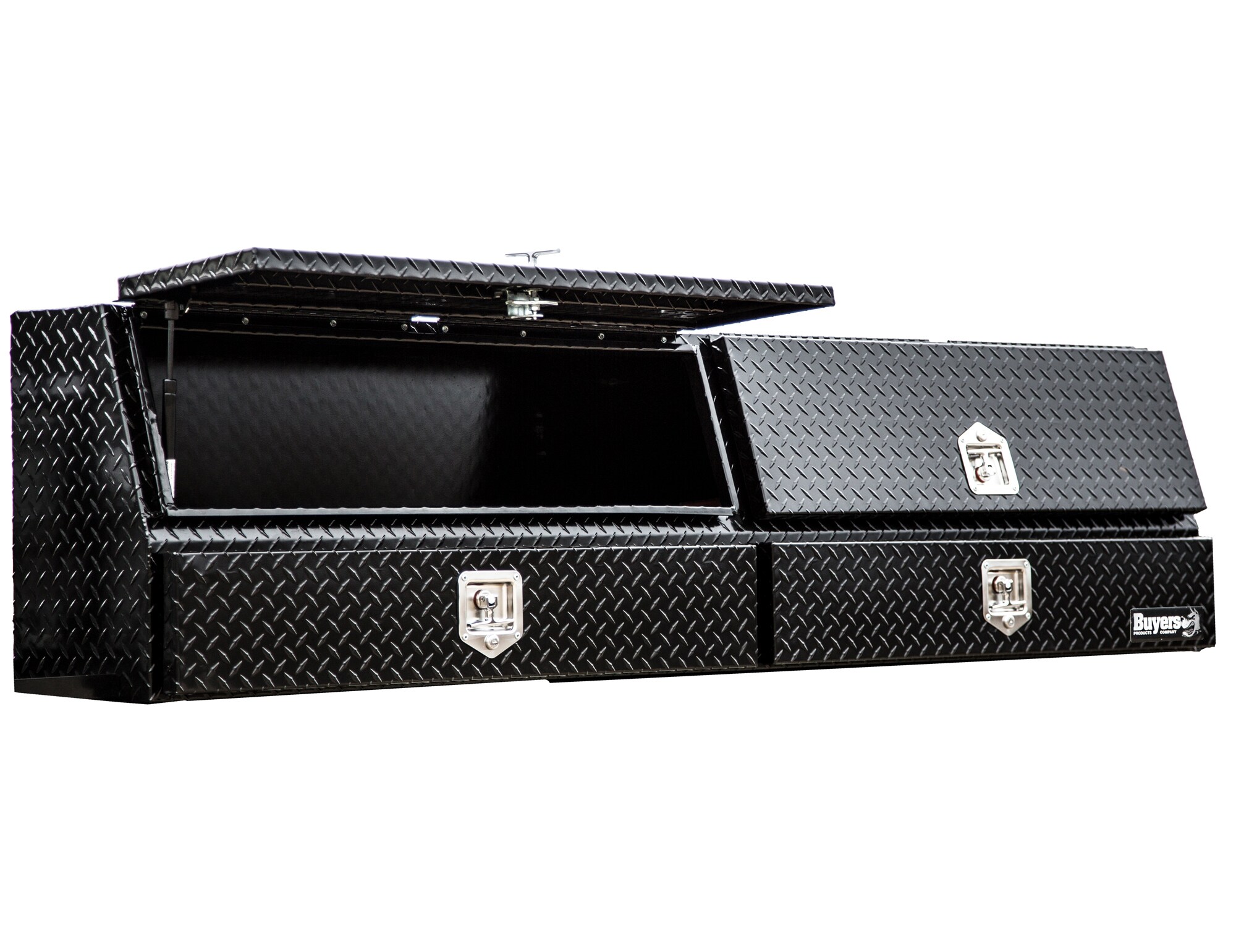 Caja de herramientas para camión de aluminio negro brillante de 72 pulgadas x 13 pulgadas x 21 pulgadas de Buyers Products