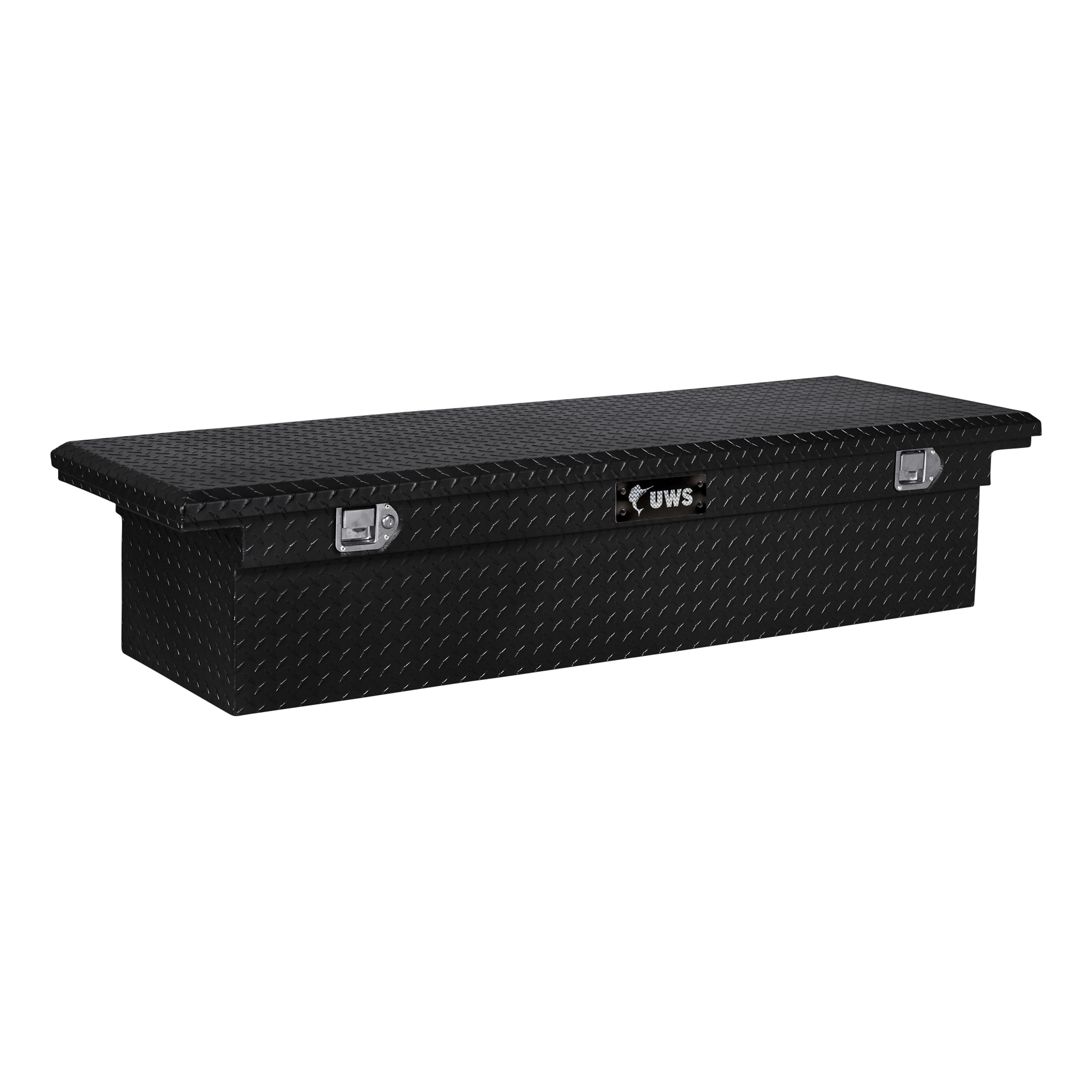 Caja de herramientas para camioneta de cruce de aluminio negro brillante de 66.875 pulgadas x 20 pulgadas x 14.75 pulgadas