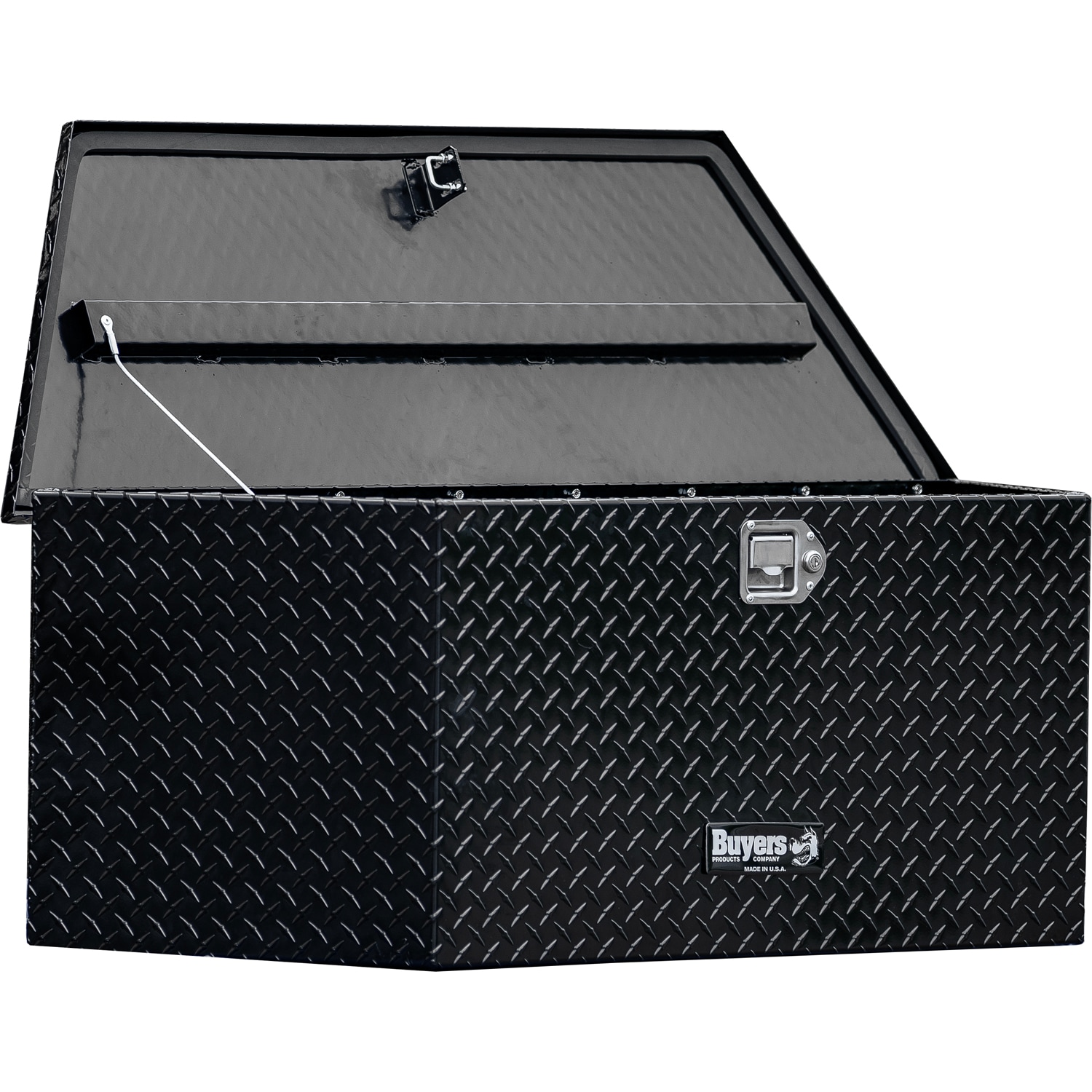 Caja de herramientas negra para remolque de aluminio con patrón de diamante de 15.24 pulgadas x 35.22 pulgadas x 14.83 pulgadas de Buyers Products