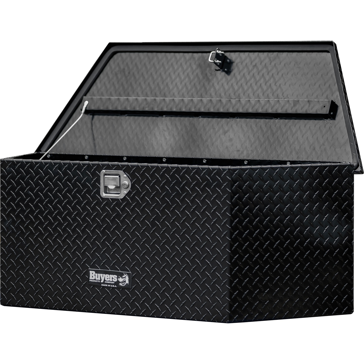 Caja de herramientas negra para remolque de aluminio con patrón de diamante de 15.24 pulgadas x 35.22 pulgadas x 14.83 pulgadas de Buyers Products