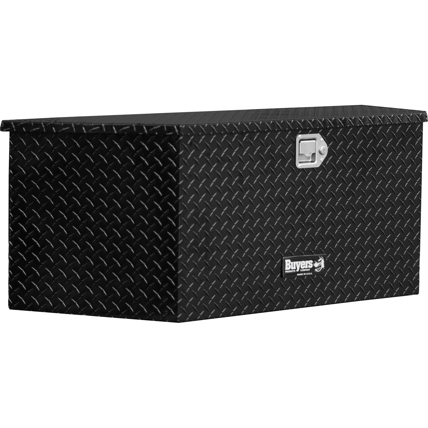 Caja de herramientas negra para remolque de aluminio con patrón de diamante de 15.24 pulgadas x 35.22 pulgadas x 14.83 pulgadas de Buyers Products