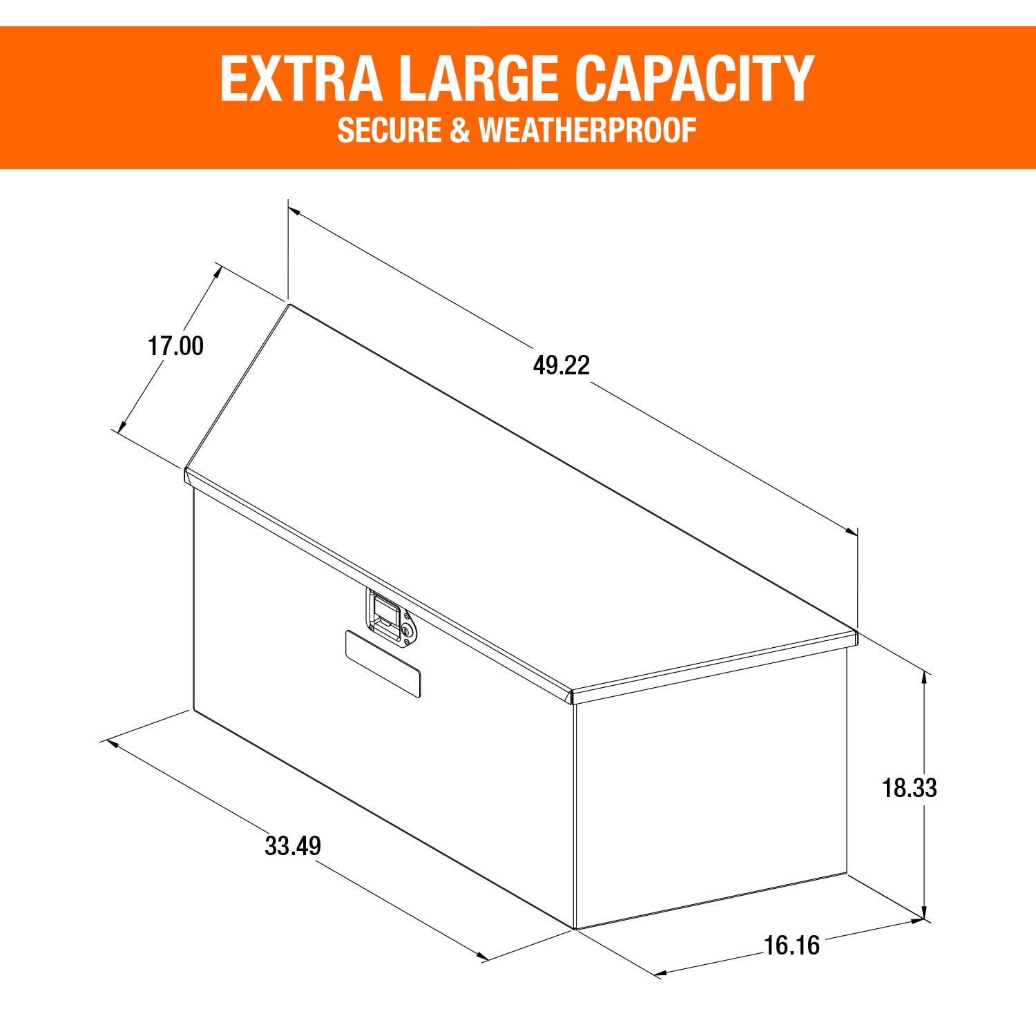 Caja de herramientas negra para remolque de aluminio con patrón de diamante de 15.24 pulgadas x 35.22 pulgadas x 14.83 pulgadas de Buyers Products