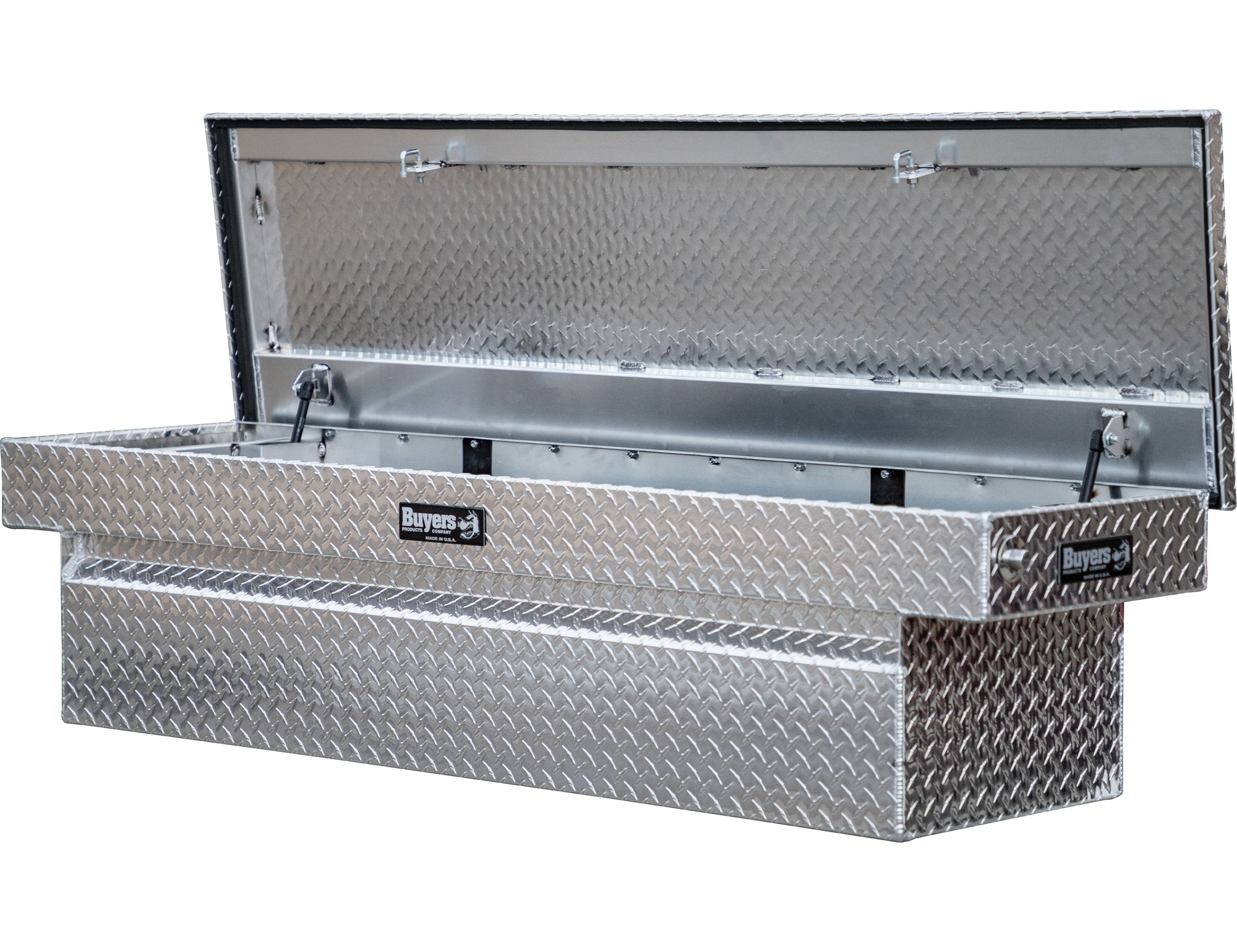 Caja de herramientas para camioneta con cruz de aluminio en relieve de 71 pulgadas x 27 pulgadas x 23 pulgadas
