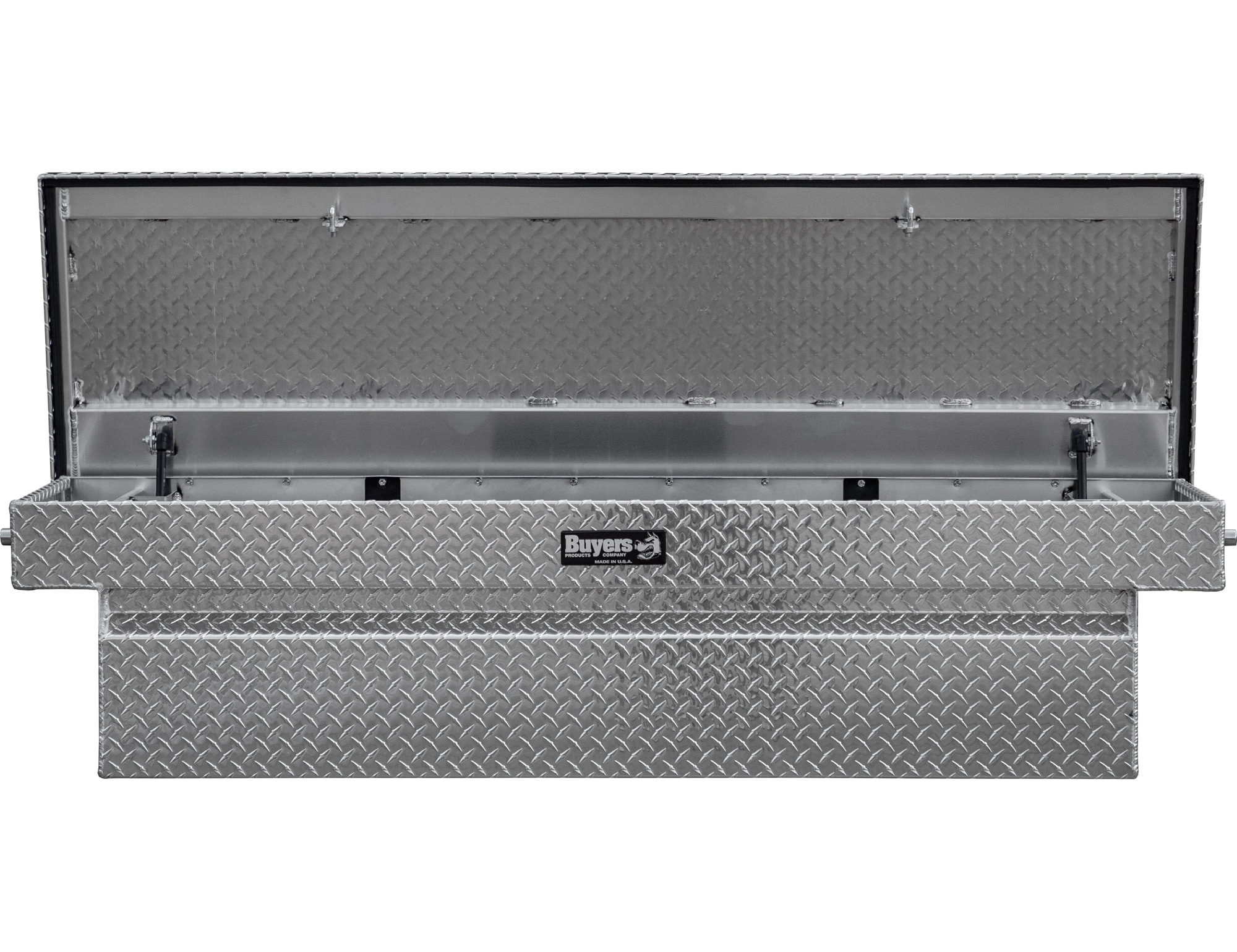 Caja de herramientas para camioneta con cruz de aluminio en relieve de 71 pulgadas x 27 pulgadas x 23 pulgadas