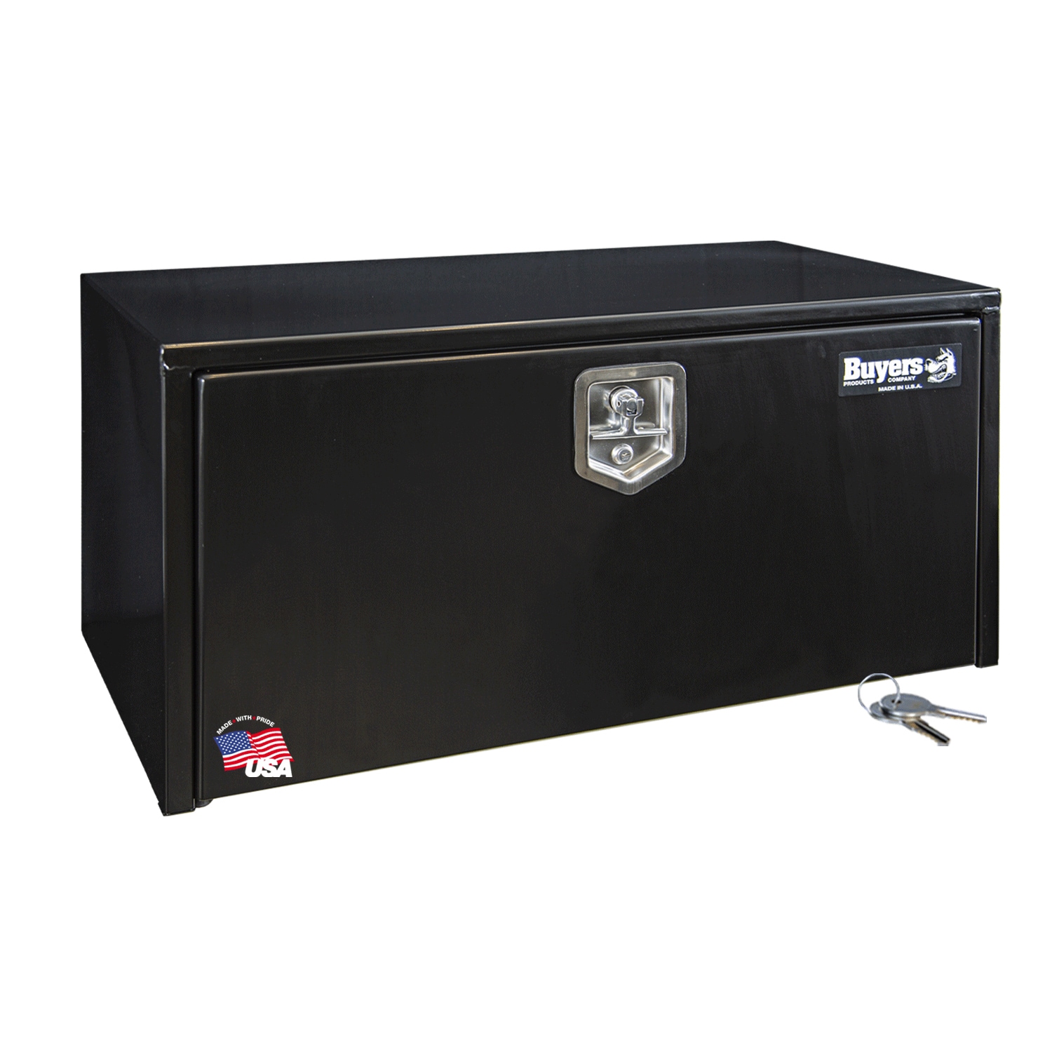 Caja de herramientas negra para camioneta debajo del cuerpo de acero liso de 36 pulgadas x 18 pulgadas x 18 pulgadas de Buyers Products 1702305MPP