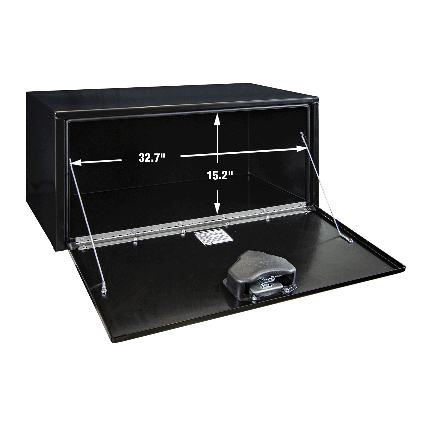 Caja de herramientas negra para camioneta debajo del cuerpo de acero liso de 36 pulgadas x 18 pulgadas x 18 pulgadas de Buyers Products 1702305MPP