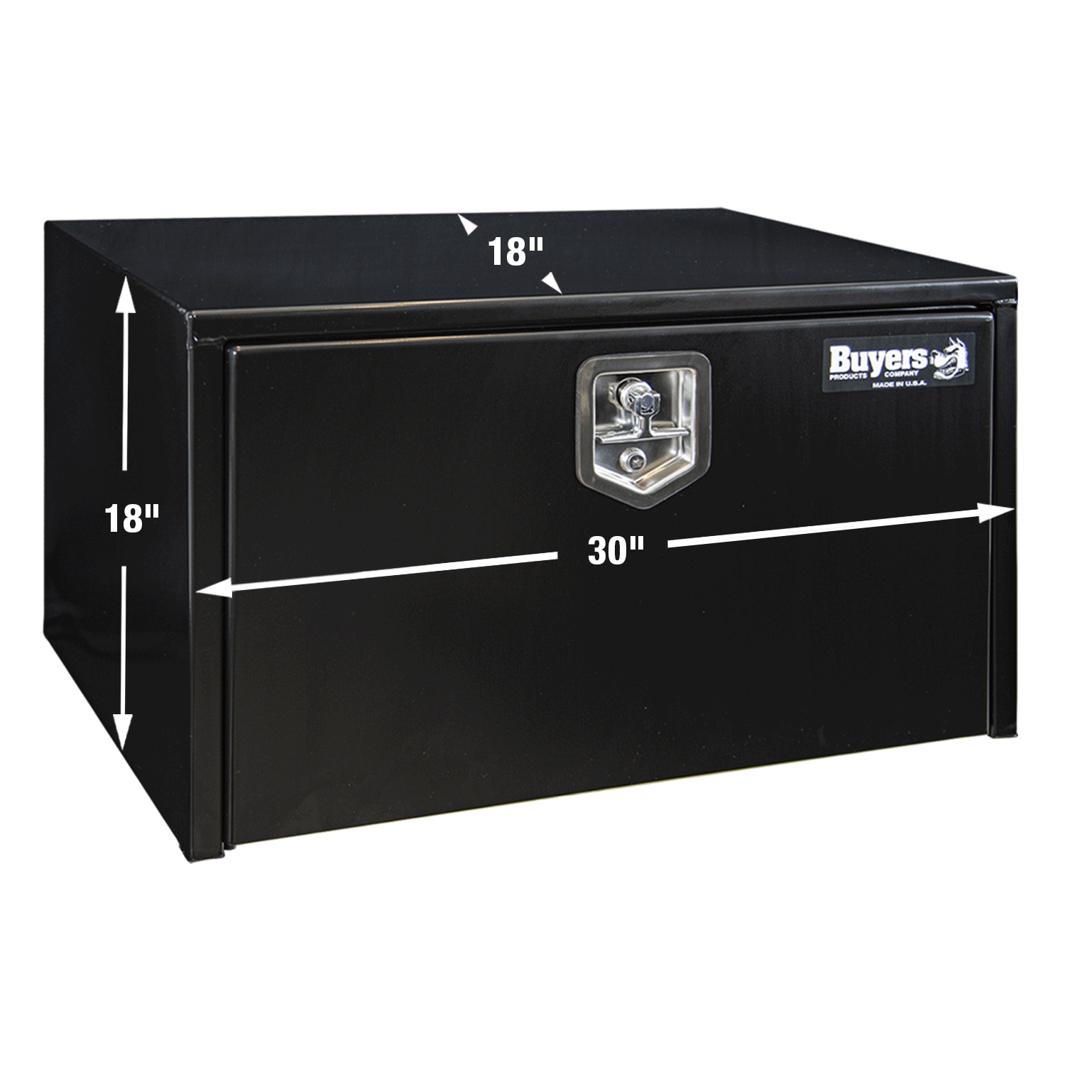 Caja de herramientas para camión de acero negro para debajo del cuerpo de 30 pulgadas x 18 pulgadas x 18 pulgadas de Buyers Products