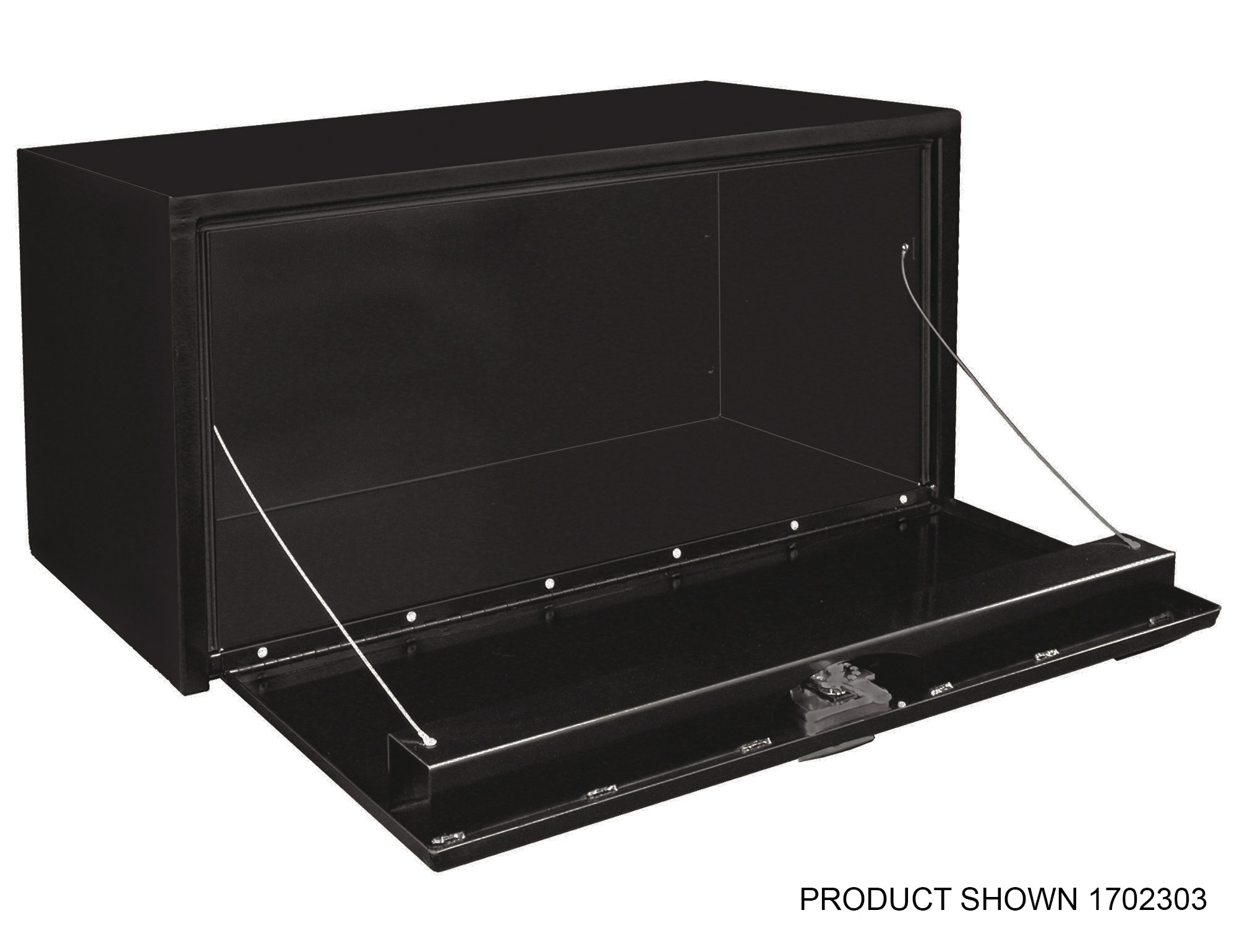 Caja de herramientas para camión de acero negro para debajo del cuerpo de 30 pulgadas x 18 pulgadas x 18 pulgadas de Buyers Products