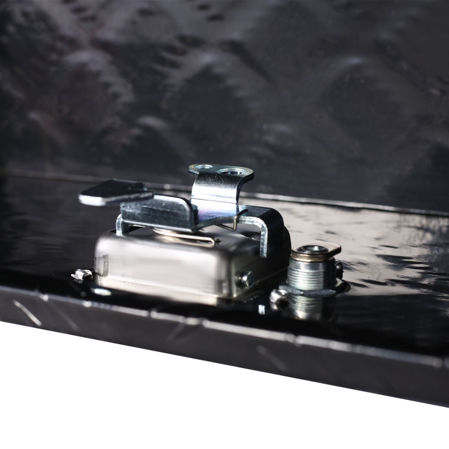 Caja de herramientas para remolque de camioneta en aluminio negro de 39 pulgadas x 13 pulgadas x 10.2 pulgadas Kahomvis GH-QPW4-855