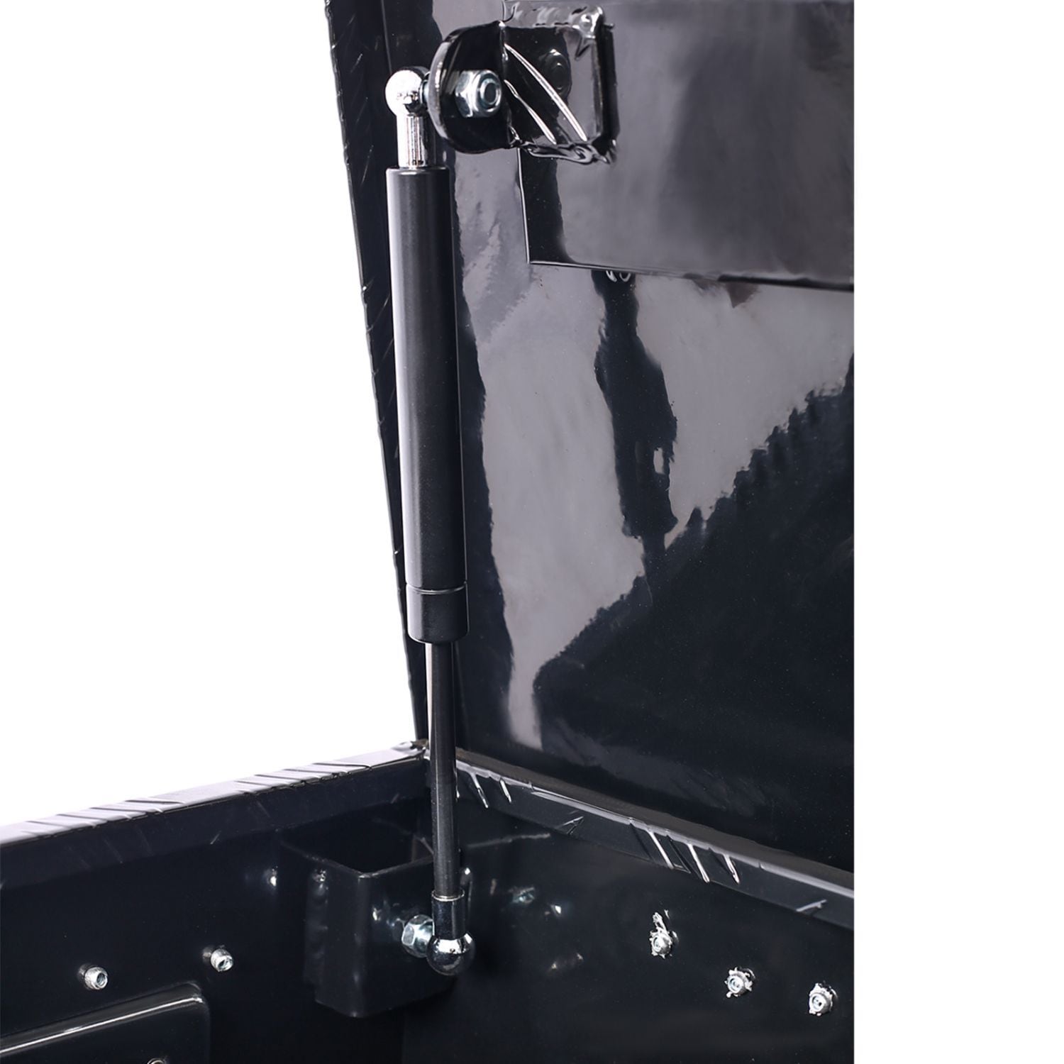 Caja de herramientas para remolque de camioneta en aluminio negro de 39 pulgadas x 13 pulgadas x 10.2 pulgadas Kahomvis GH-QPW4-855