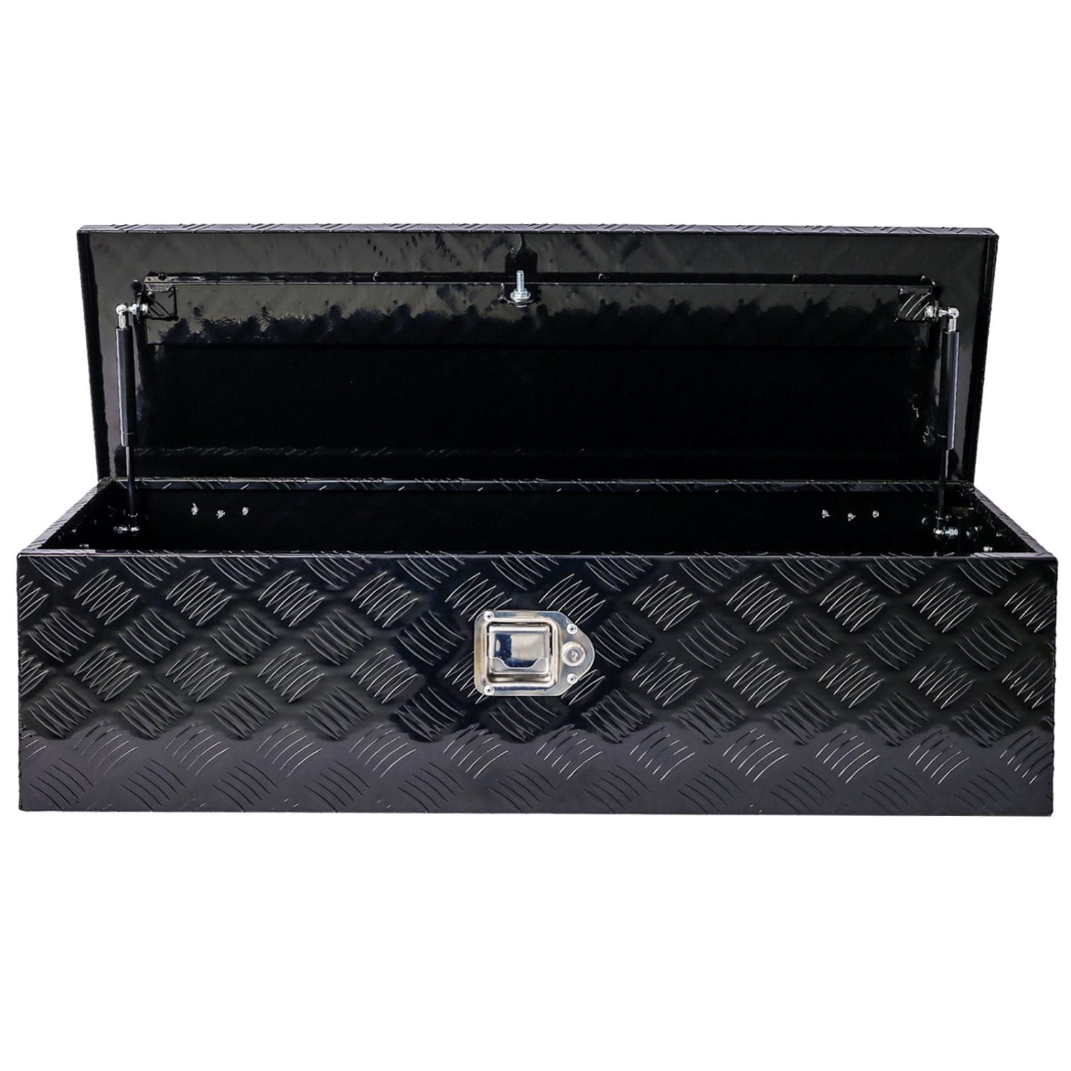 Caja de herramientas para remolque de camioneta en aluminio negro de 39 pulgadas x 13 pulgadas x 10.2 pulgadas Kahomvis GH-QPW4-855