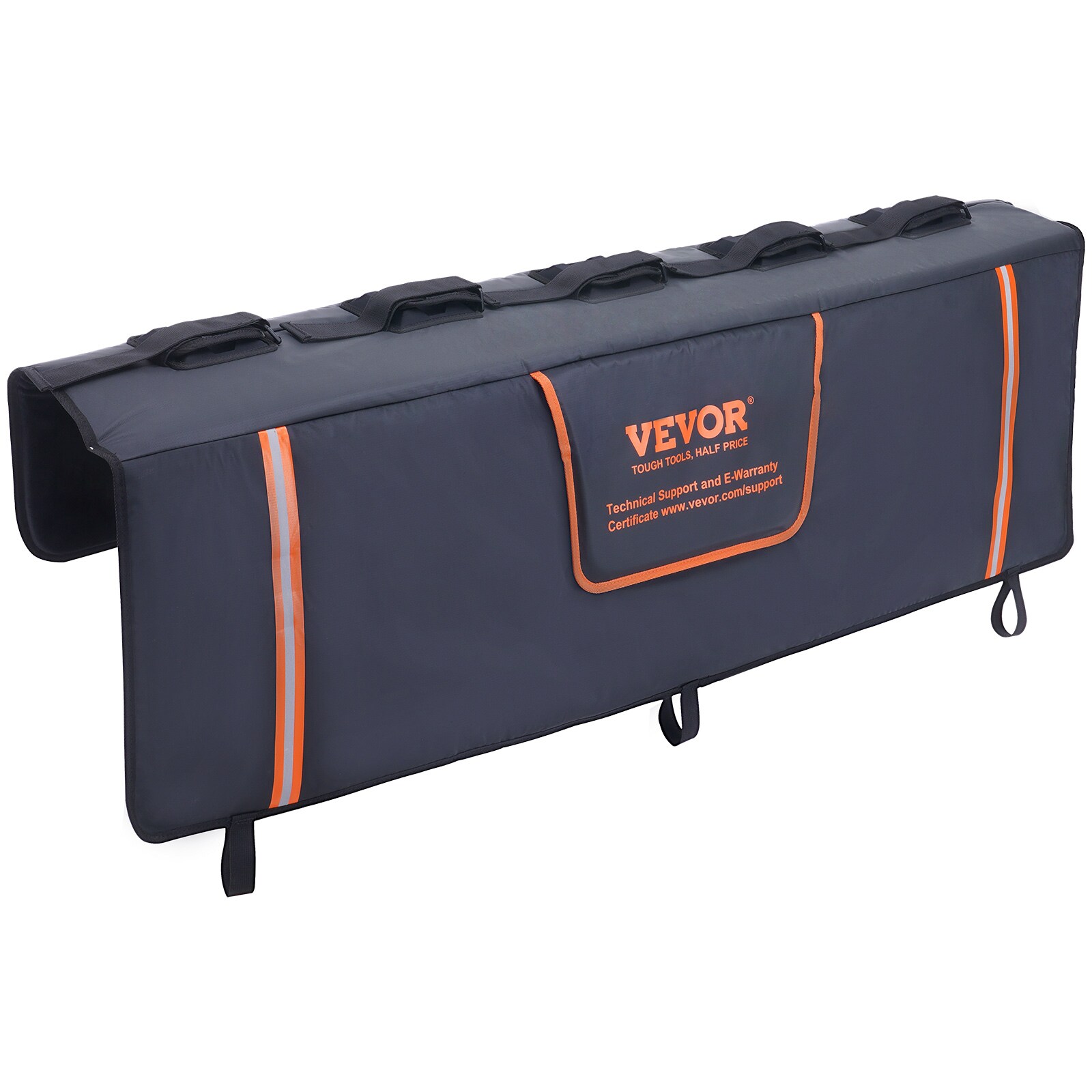 Cojín de Cola para Bicicletas VEVOR, Cojín para Cola de Camioneta de 53 pulgadas para Transportar 5 Bicicletas de Montaña, Cojín de Protección para Cola con Ranuras Mejoradas, Tirantes Reflectantes y Bolsillos para Herramientas, con Apertura para Cámara para Camionetas Medianas JQKWMD54INCHBNMSFV0